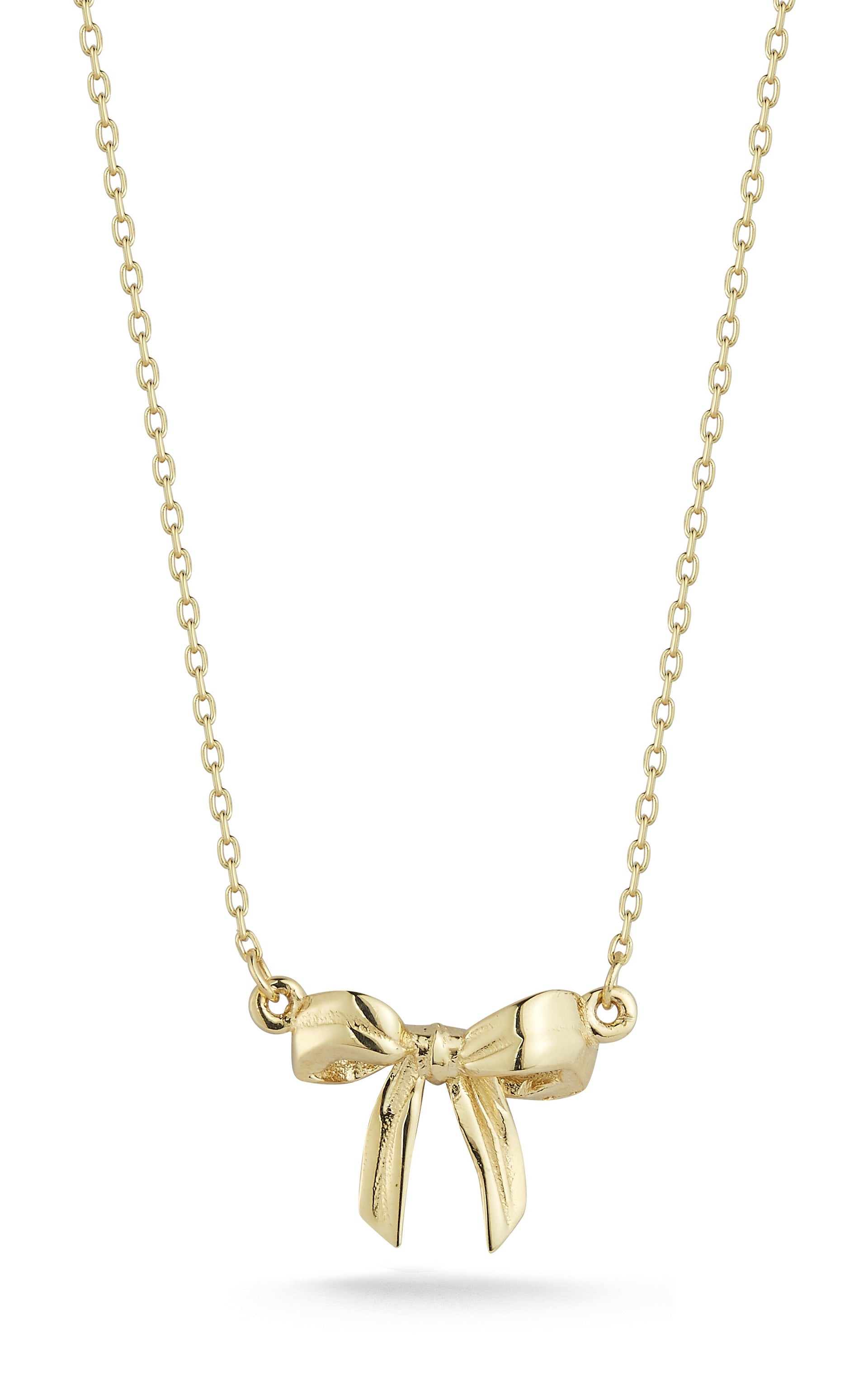 14K Gold Bow Necklace