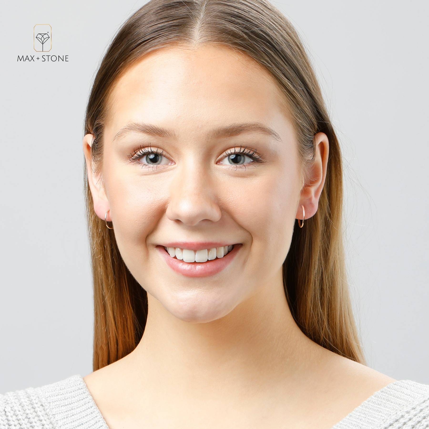 Solid 14k Gold Hoop Earrings 1mm Tube Flex Continuous in 10mm-14mm (0.4-1 Inch) Diameter Gold Hoop Earrings