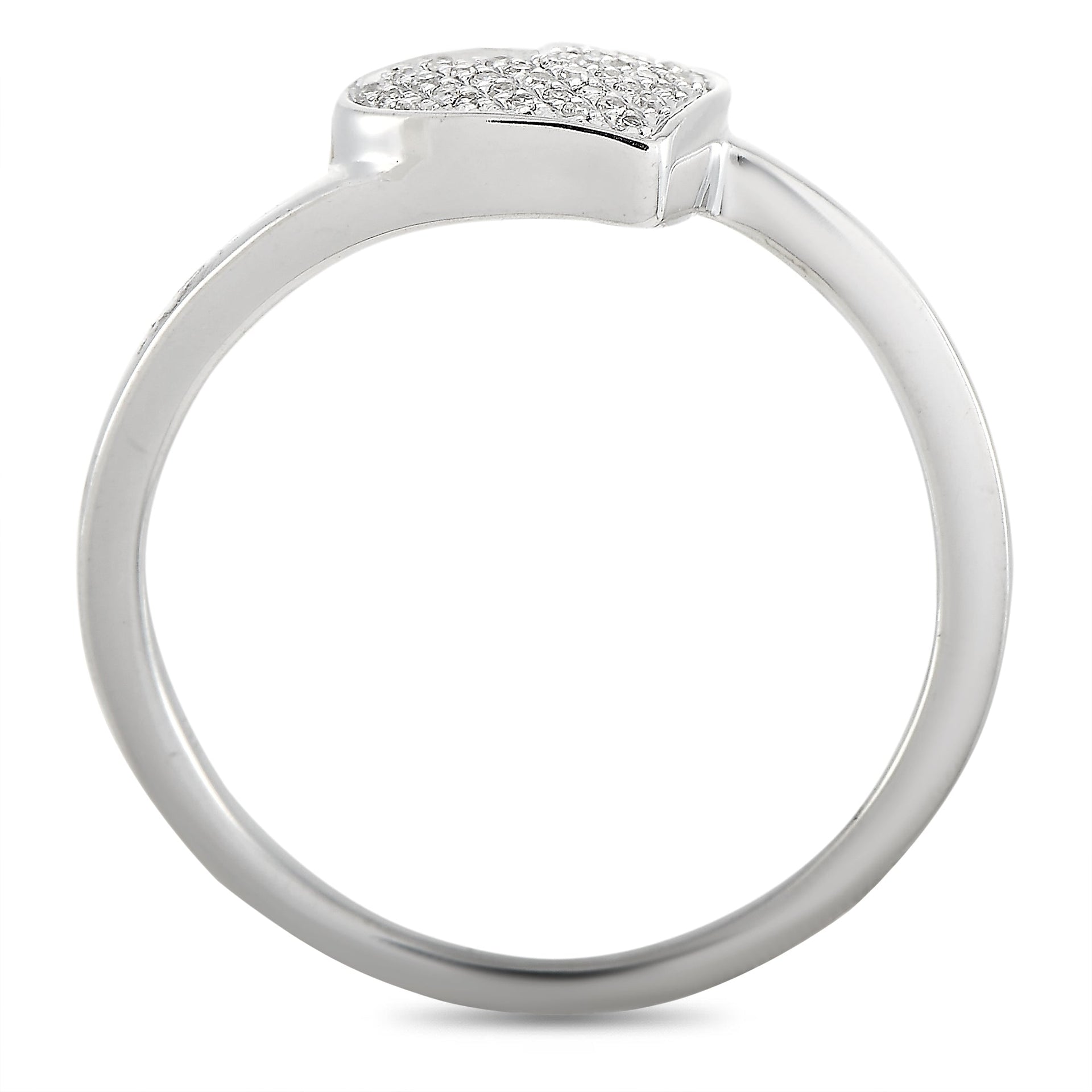 14K White Gold 0.09 ct Diamond Heart Ring
