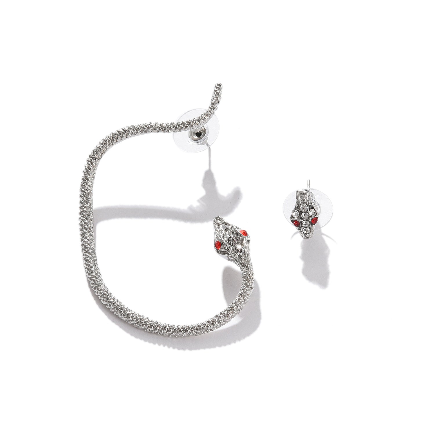 Silver-toned Contemporary Drop Earrings