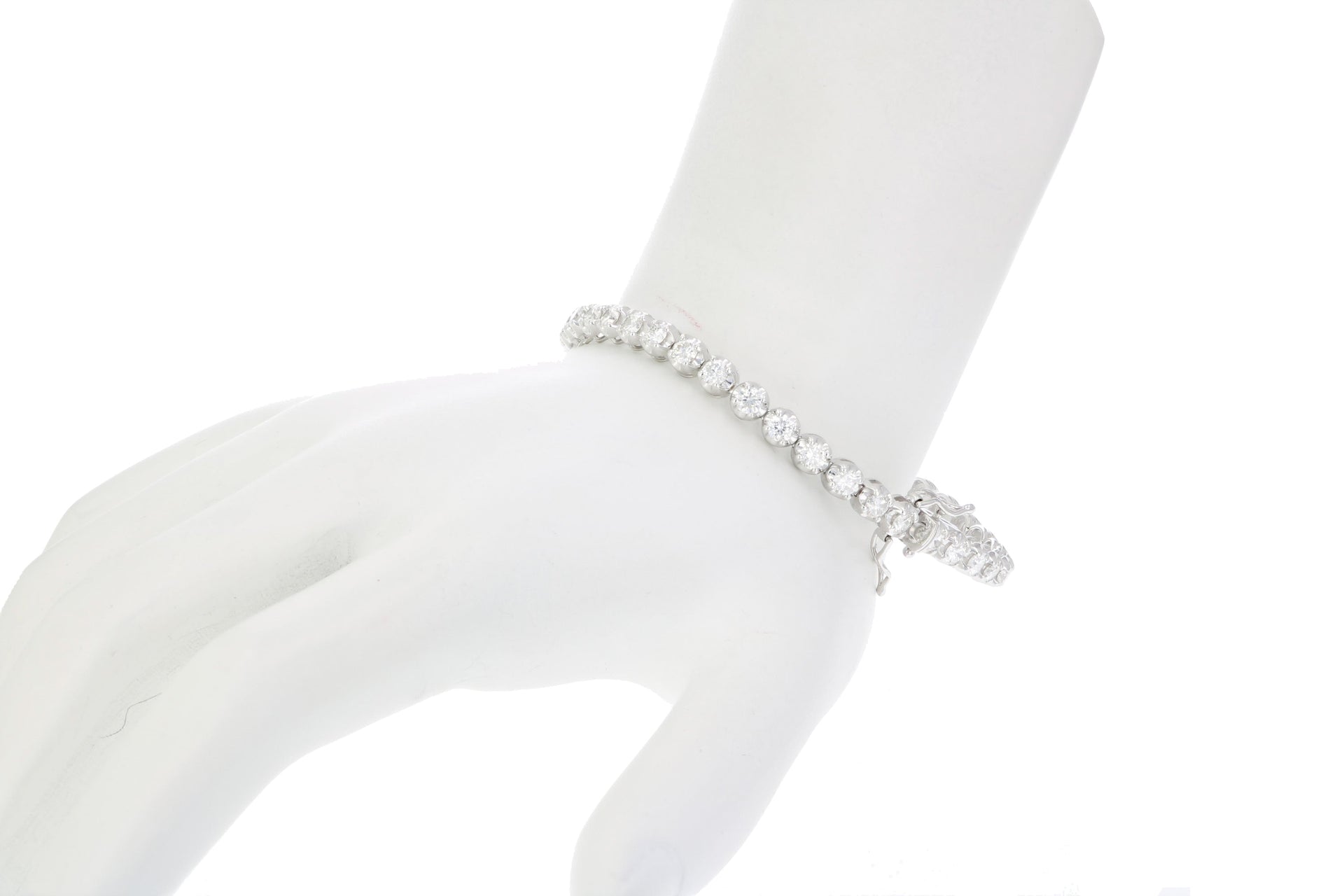 4 cttw Diamond Tennis Bracelet 14K White Gold Classic Round Prong Set 7 Inch