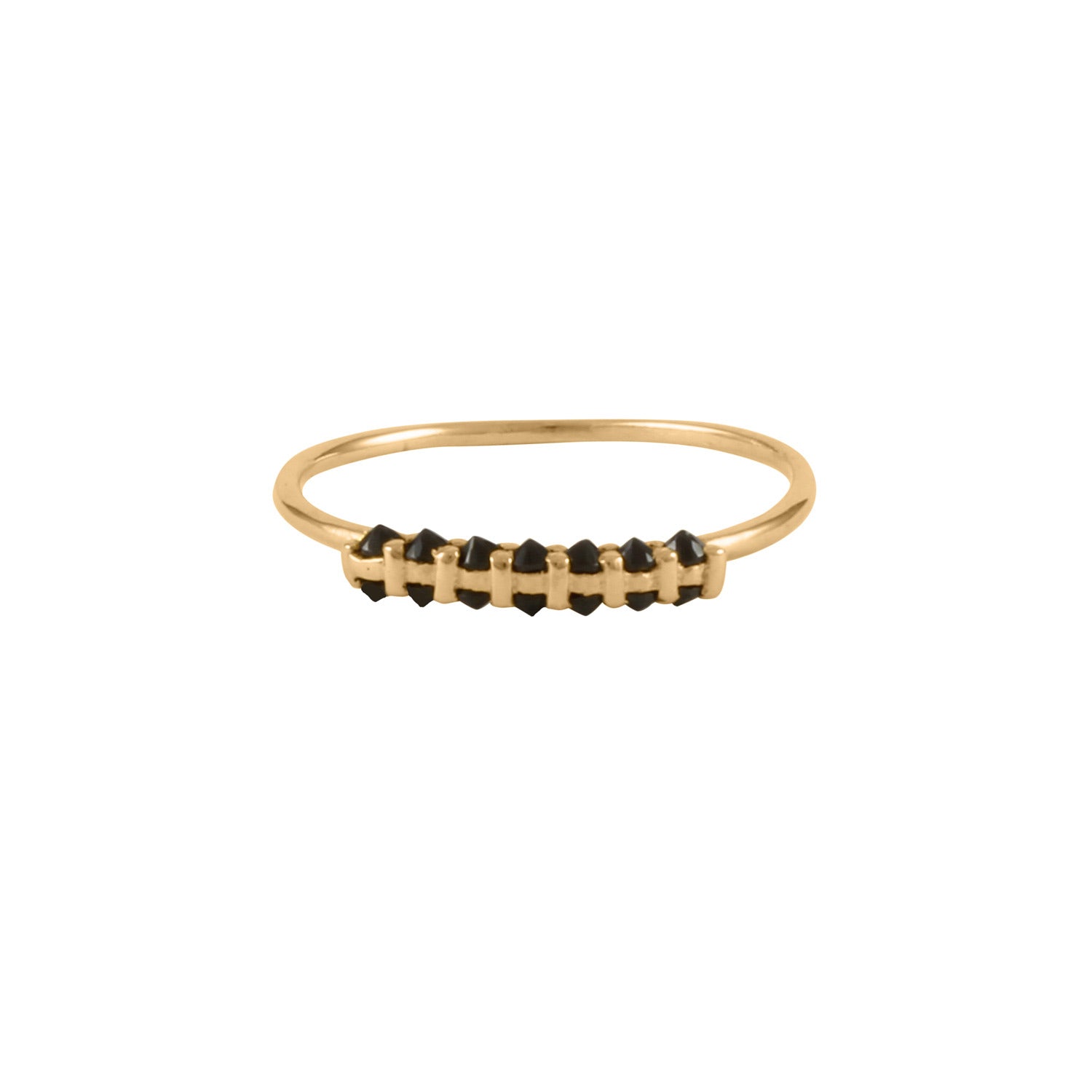 Black Spinnel Spike Ring 9Ct Solid Gold