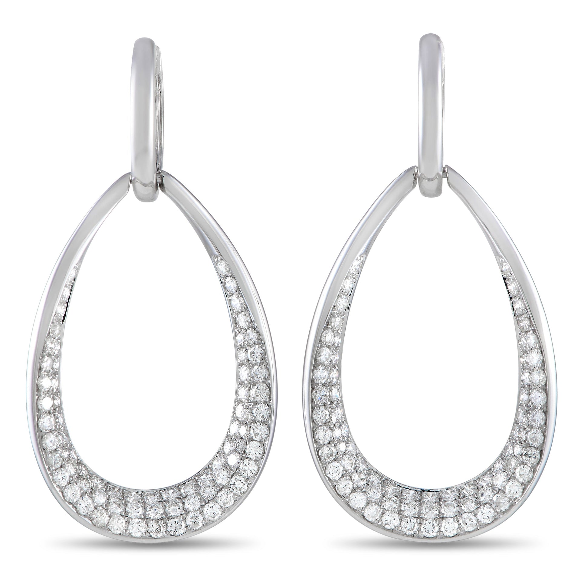 LB Exclusive 18K White Gold 3.05ct Diamond Drop Earrings