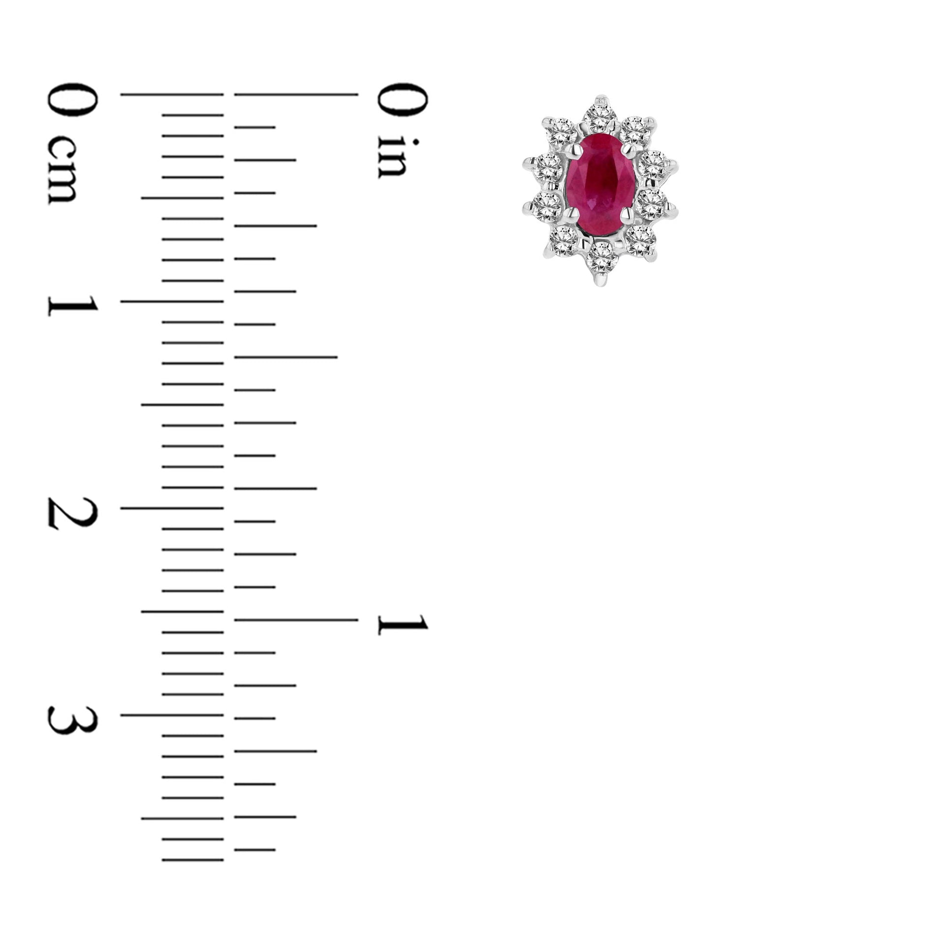 0.70cttw Diamond and Natural Heated Ruby Earring in 14k Gold