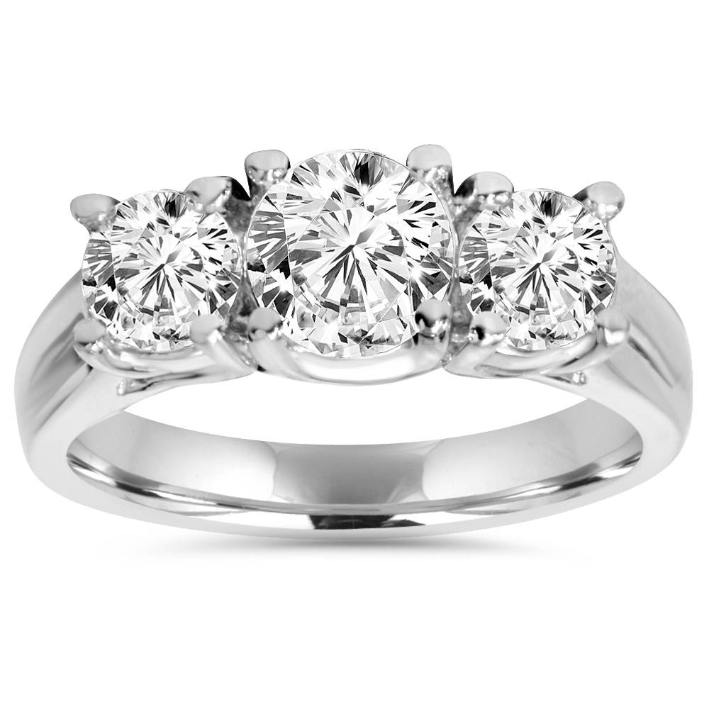 1 1/4ct Three Stone Diamond Engagement Ring Platinum