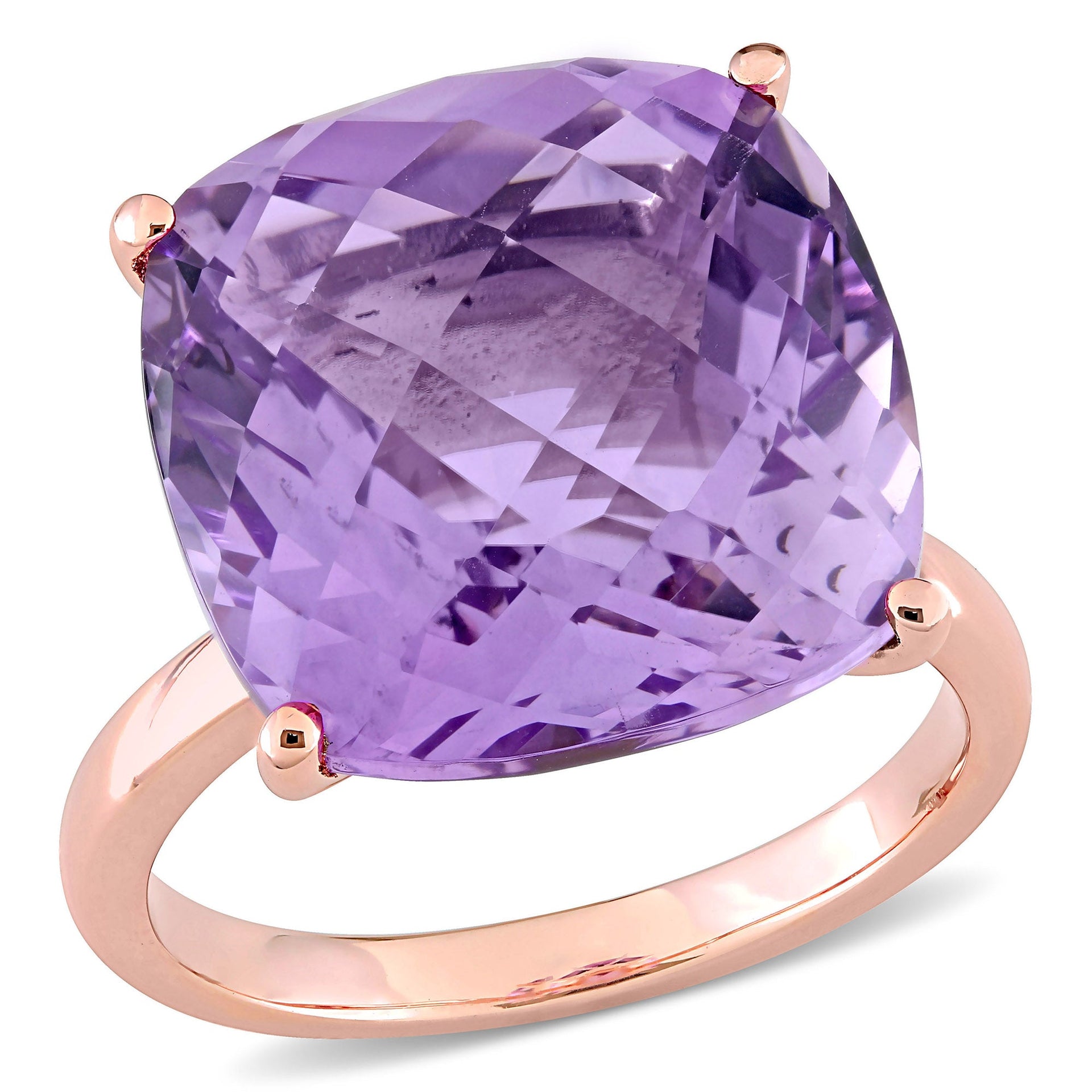 13 1/3ct TW Pink Amethyst Cocktail Ring in 14k Rose Gold