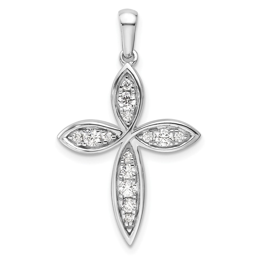 14K White Gold Lab Grown Diamond Cross Pendant (0.36ct VS G-H)