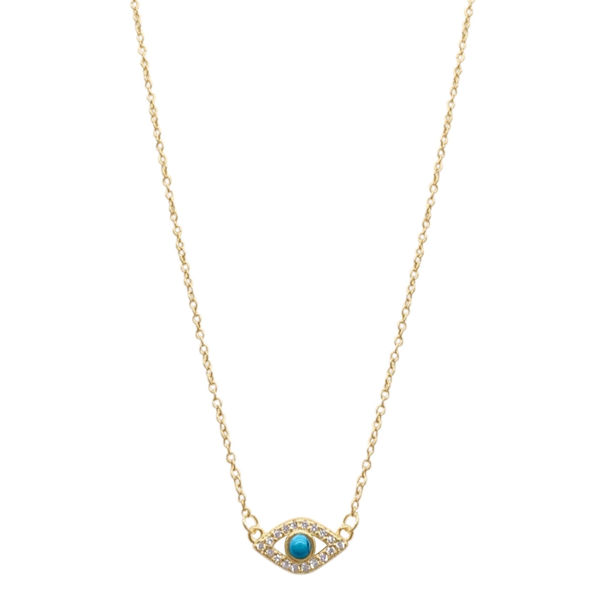 Adornia Evil Eye Charm Necklace silver gold