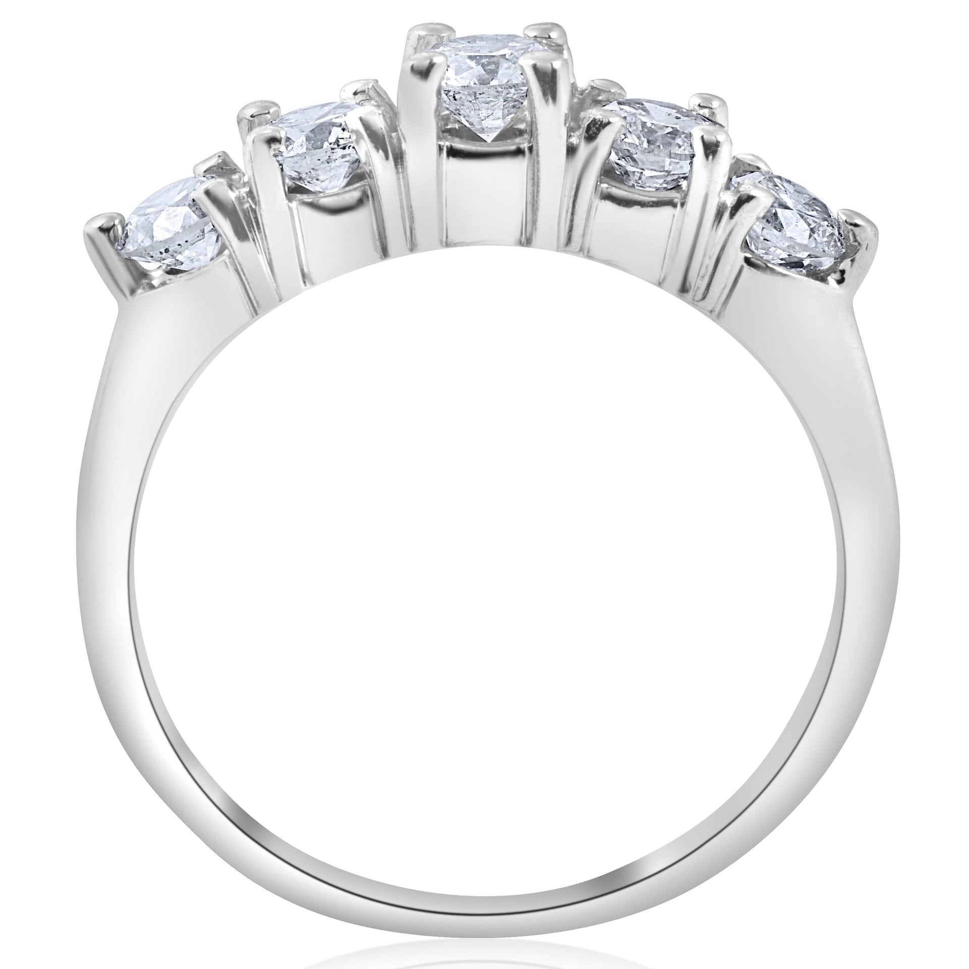 1 CT 5-Stone Graduated Diamond Ring 14K White Gold