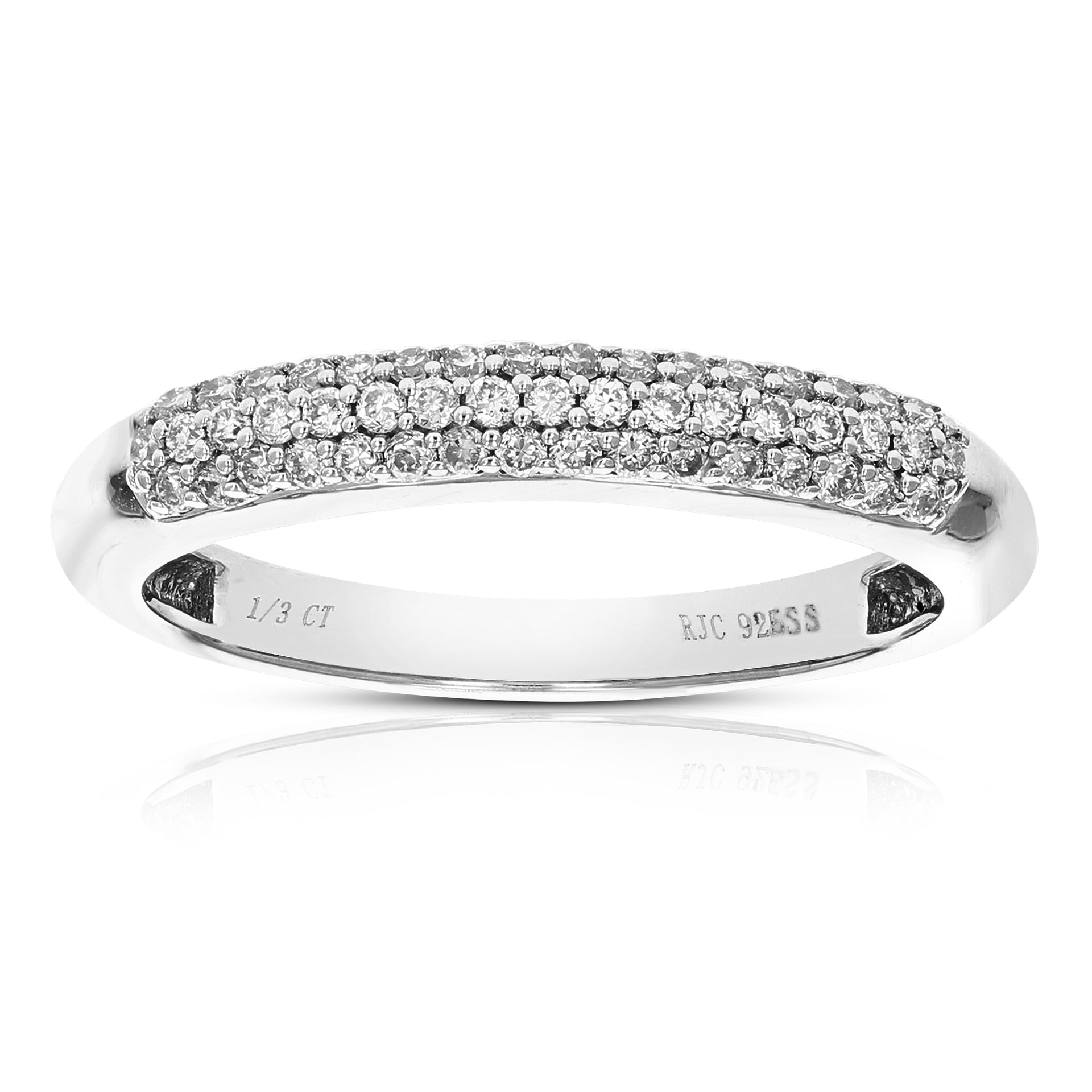 1/3 cttw 49 Stones Round Cut Lab Grown Diamond Wedding Band .925 Sterling Silver Prong Set