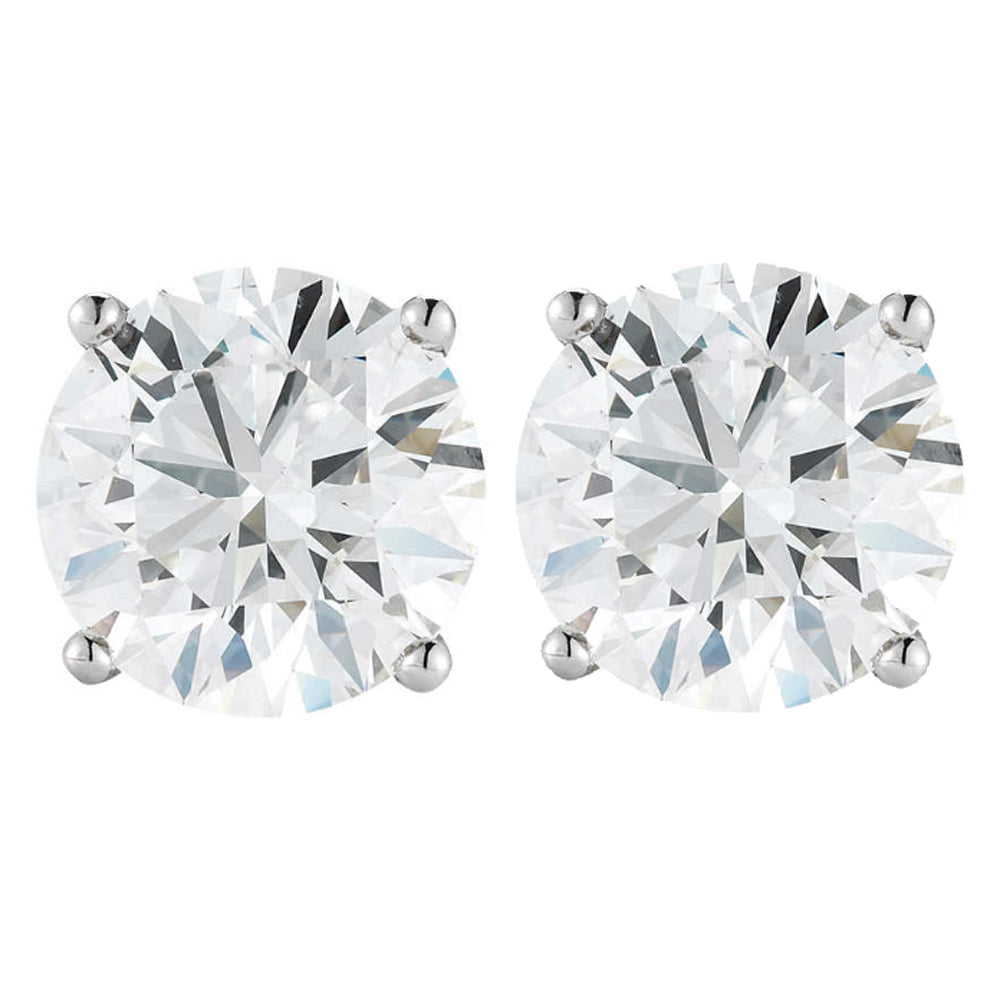 1 1/2 CT Diamond Screw Back Studs Platinum