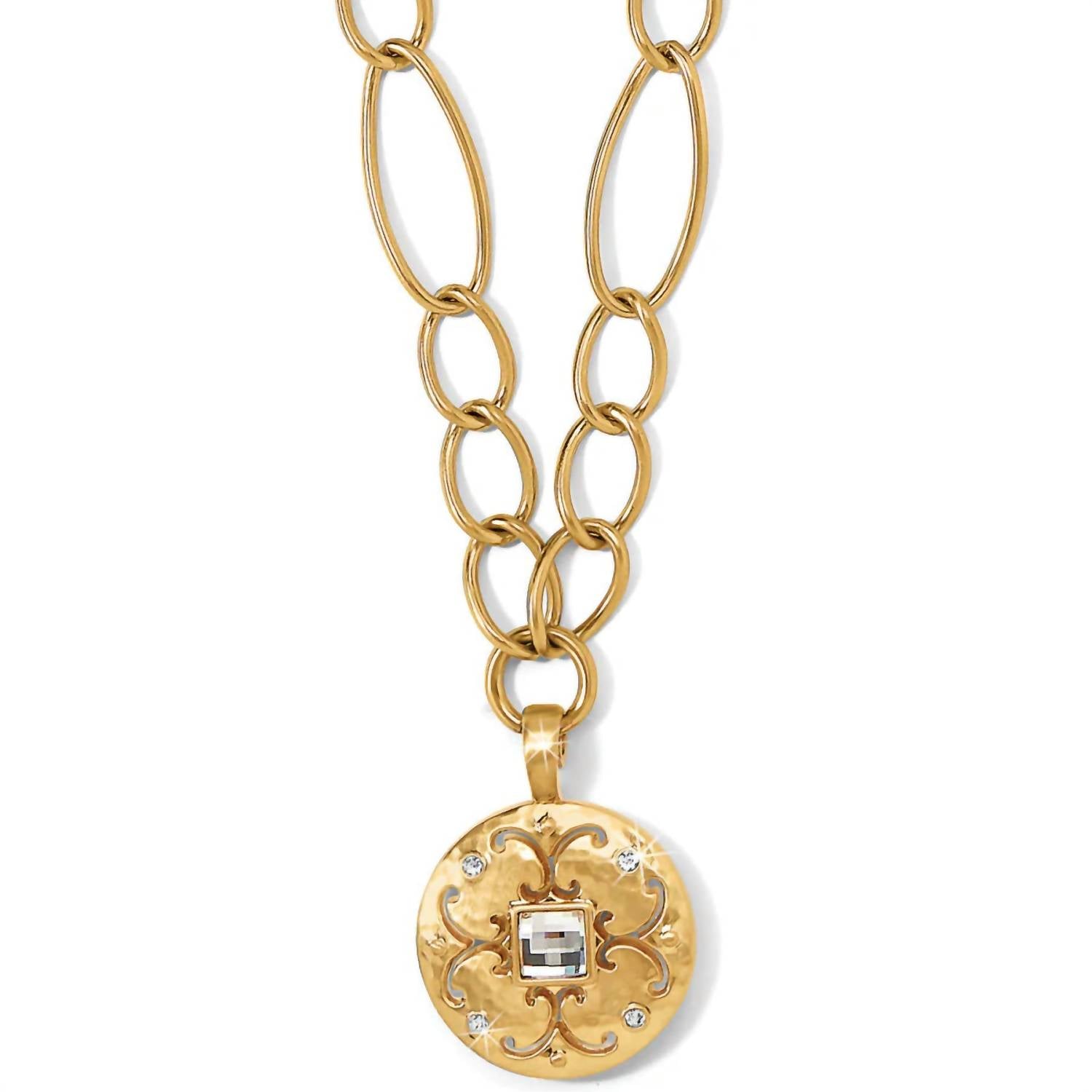 Women's Saturn Reversible Necklace In Brushed Gold