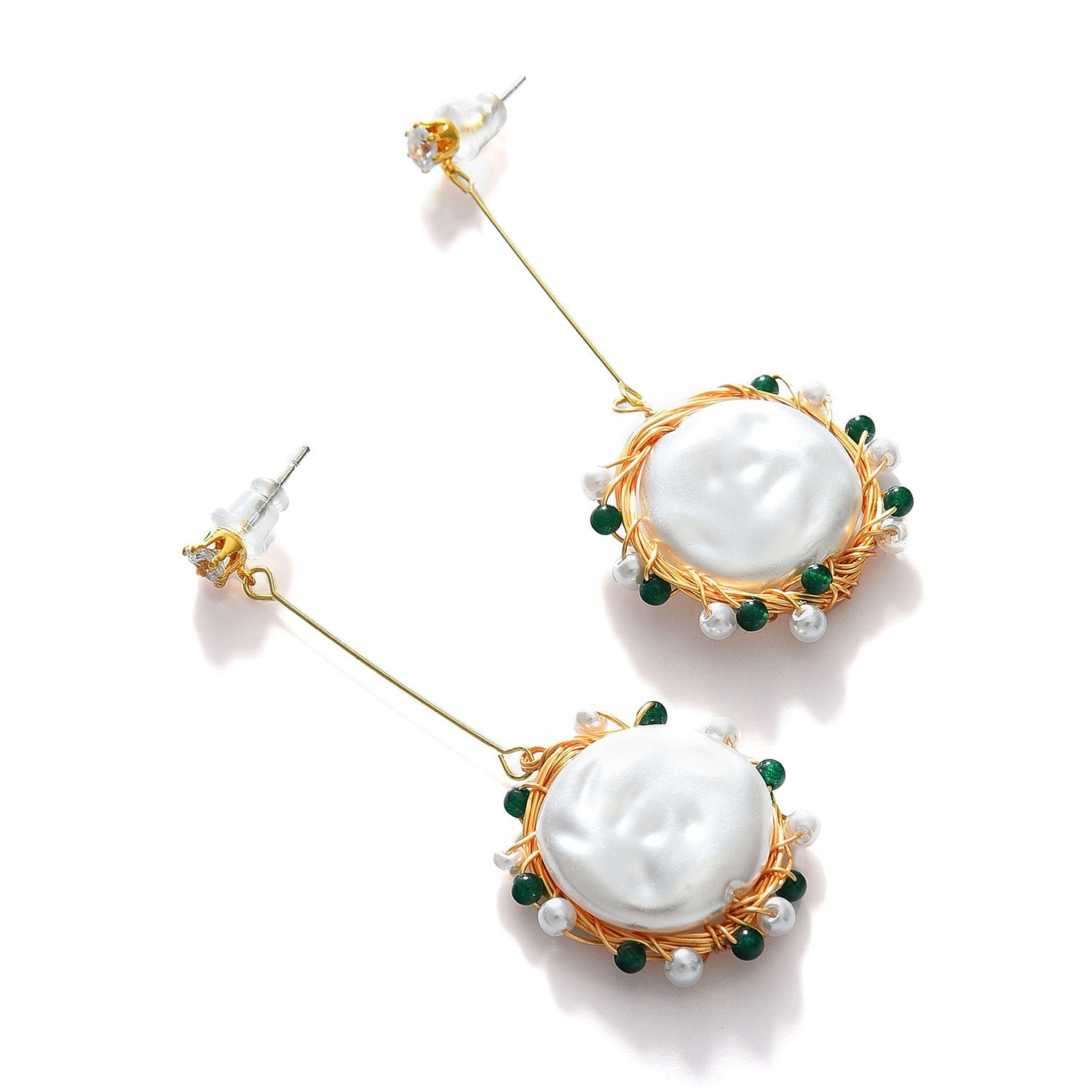 Gold Plated Pearl Beaded Drop Earring
