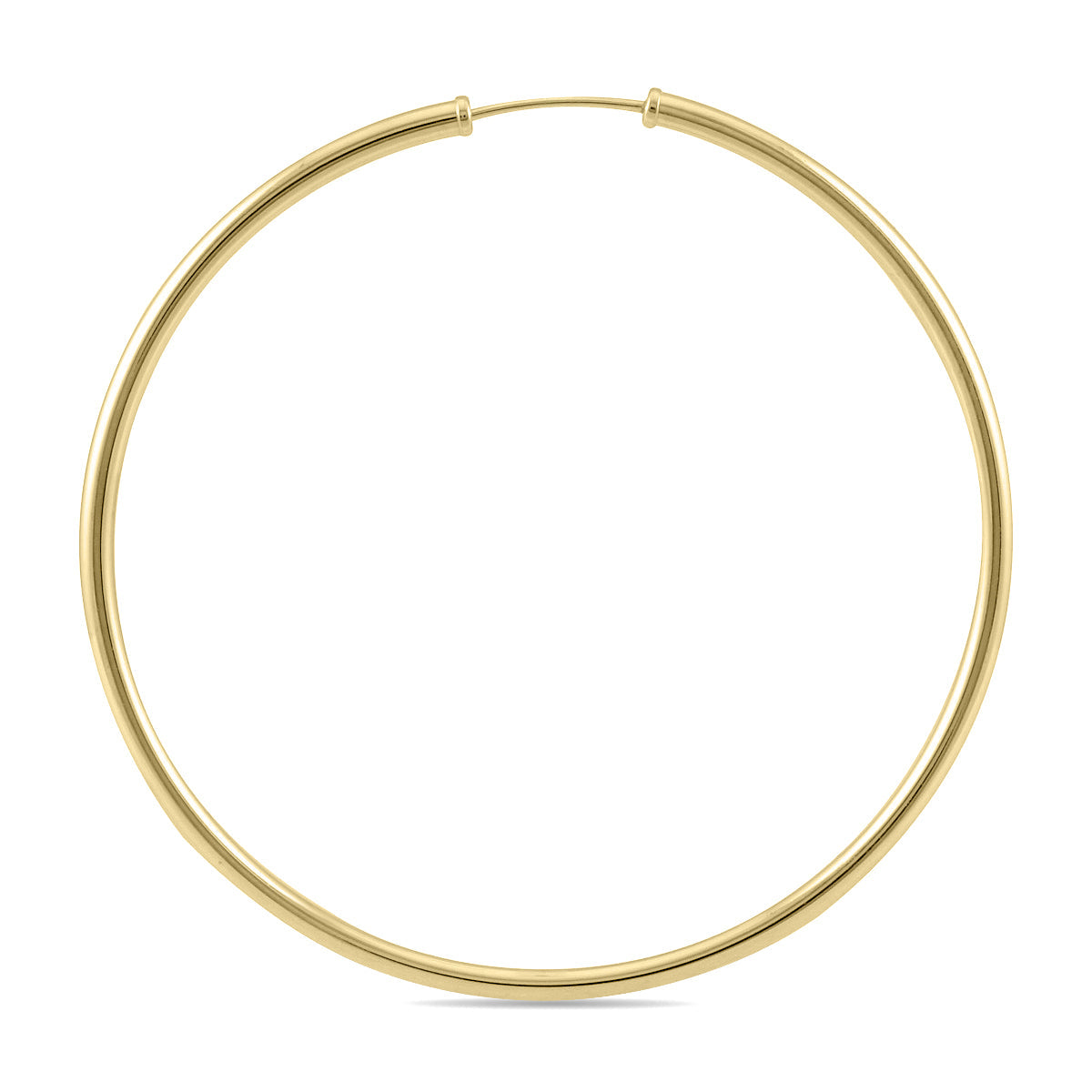 50mm Endless Hoop Earrings 14K Yellow Gold