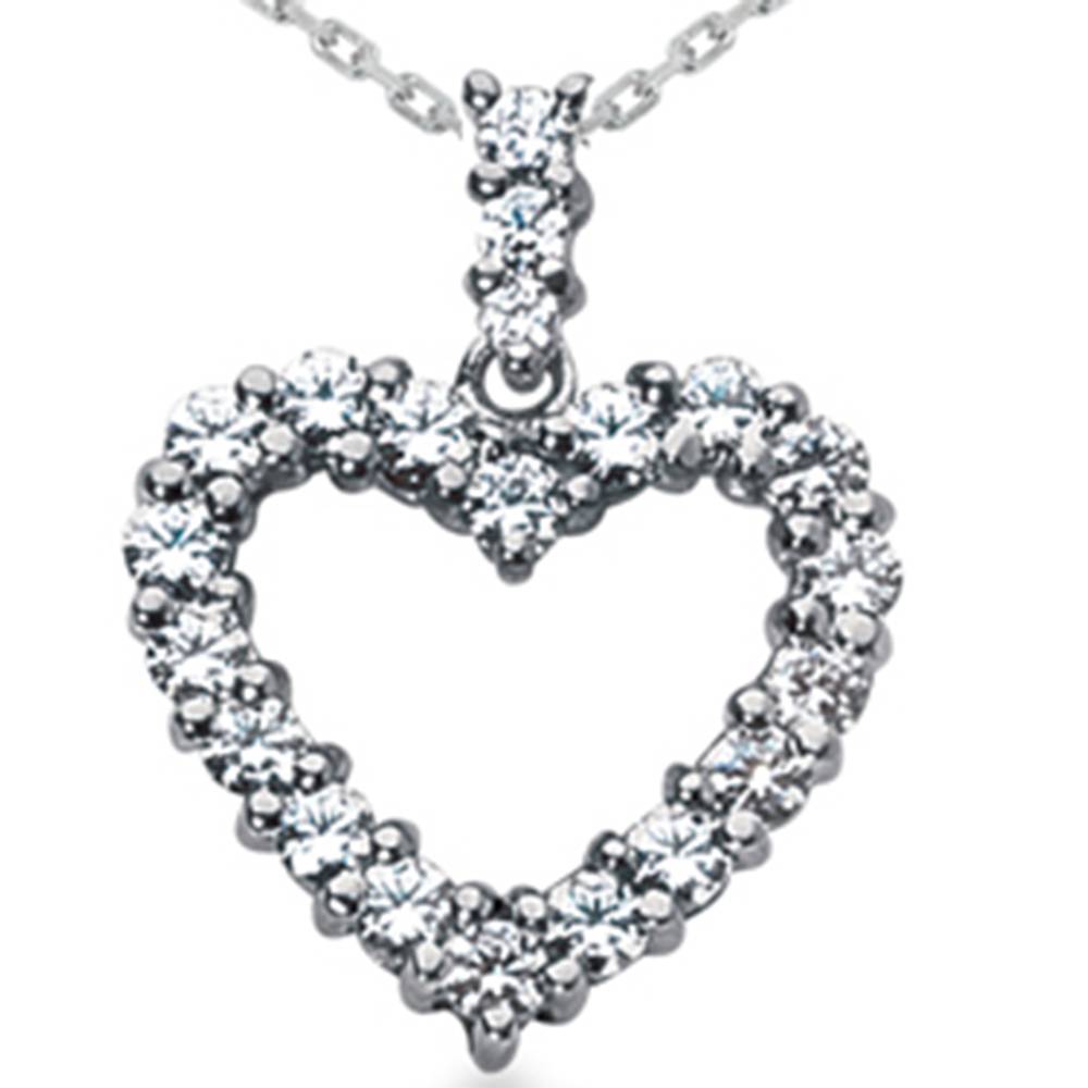 2 CT HUGE Diamond Heart Pendant 14K White Gold