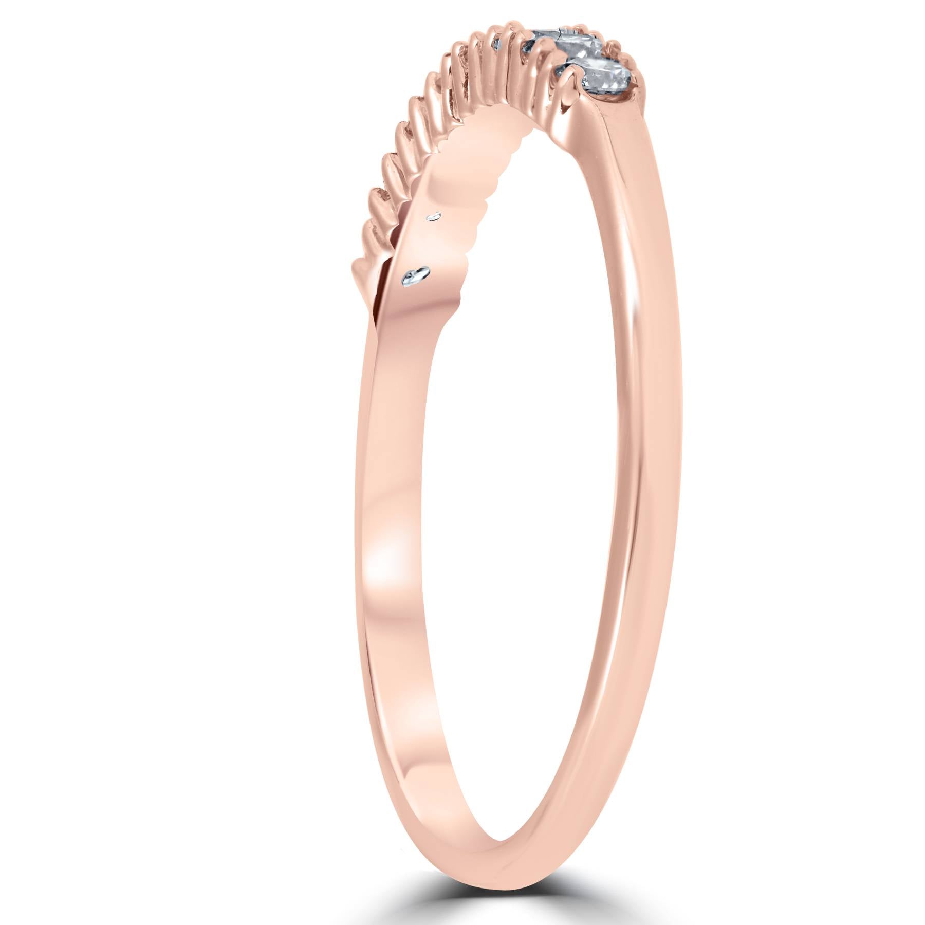 Diamond Wedding Ring 14K Rose Gold