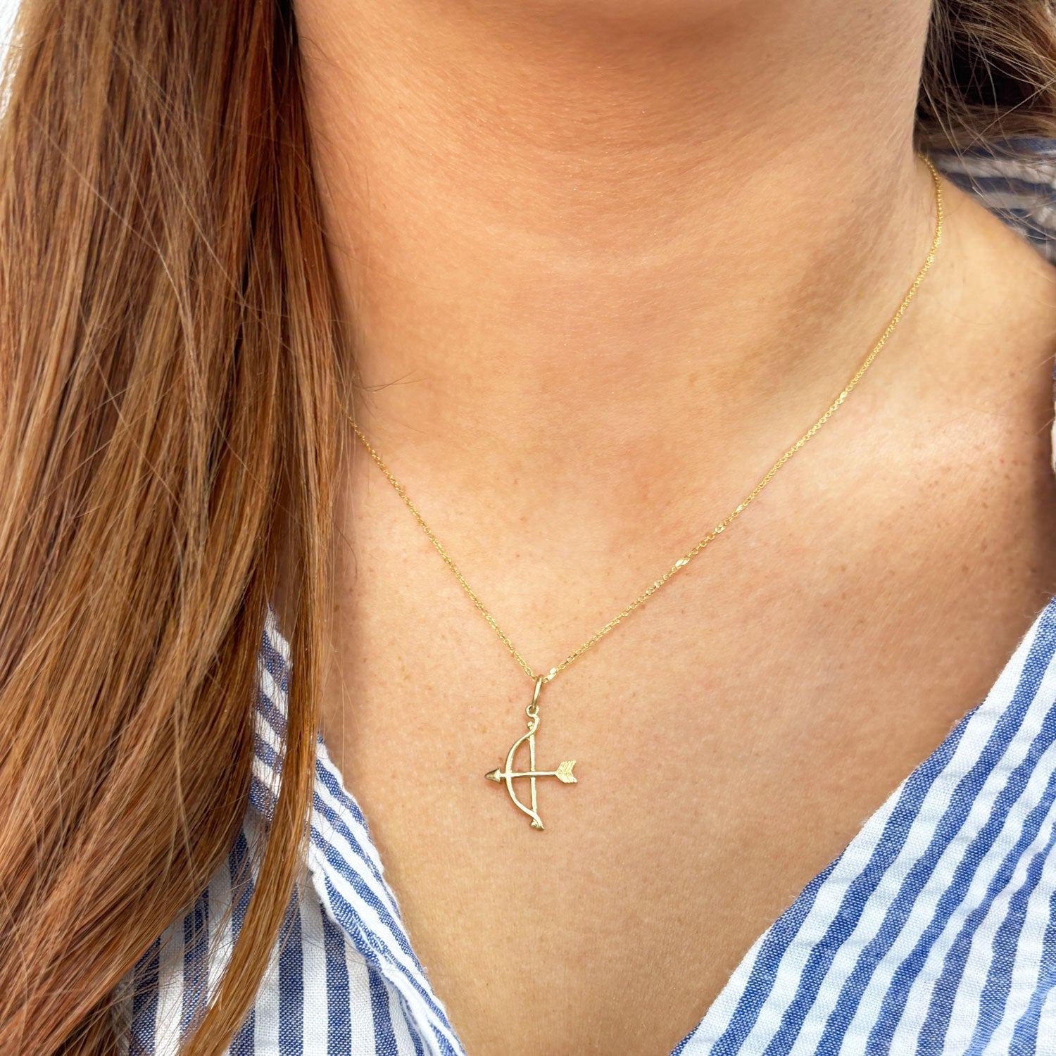 Mini Gold Bow And Arrow Charm