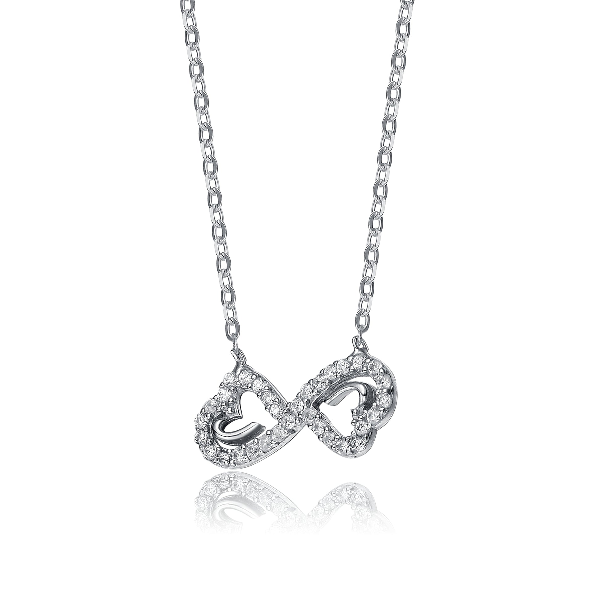 Sterling Silver Cubic Zirconia Halo Infinity Neckalce