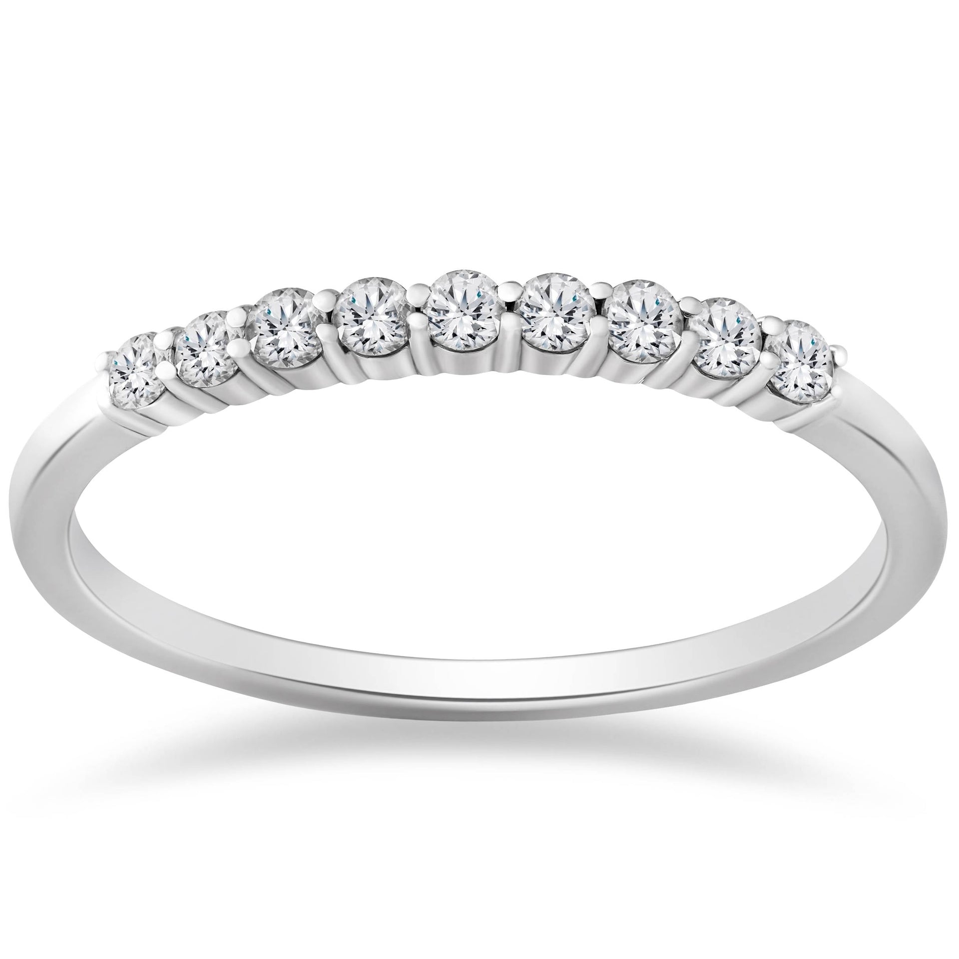 Platinum 1/4ct Stackable Round Diamond Wedding Ring