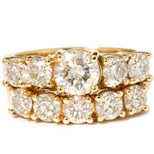 2 1/2ct Round Diamond Matching Wedding Set 14K Gold