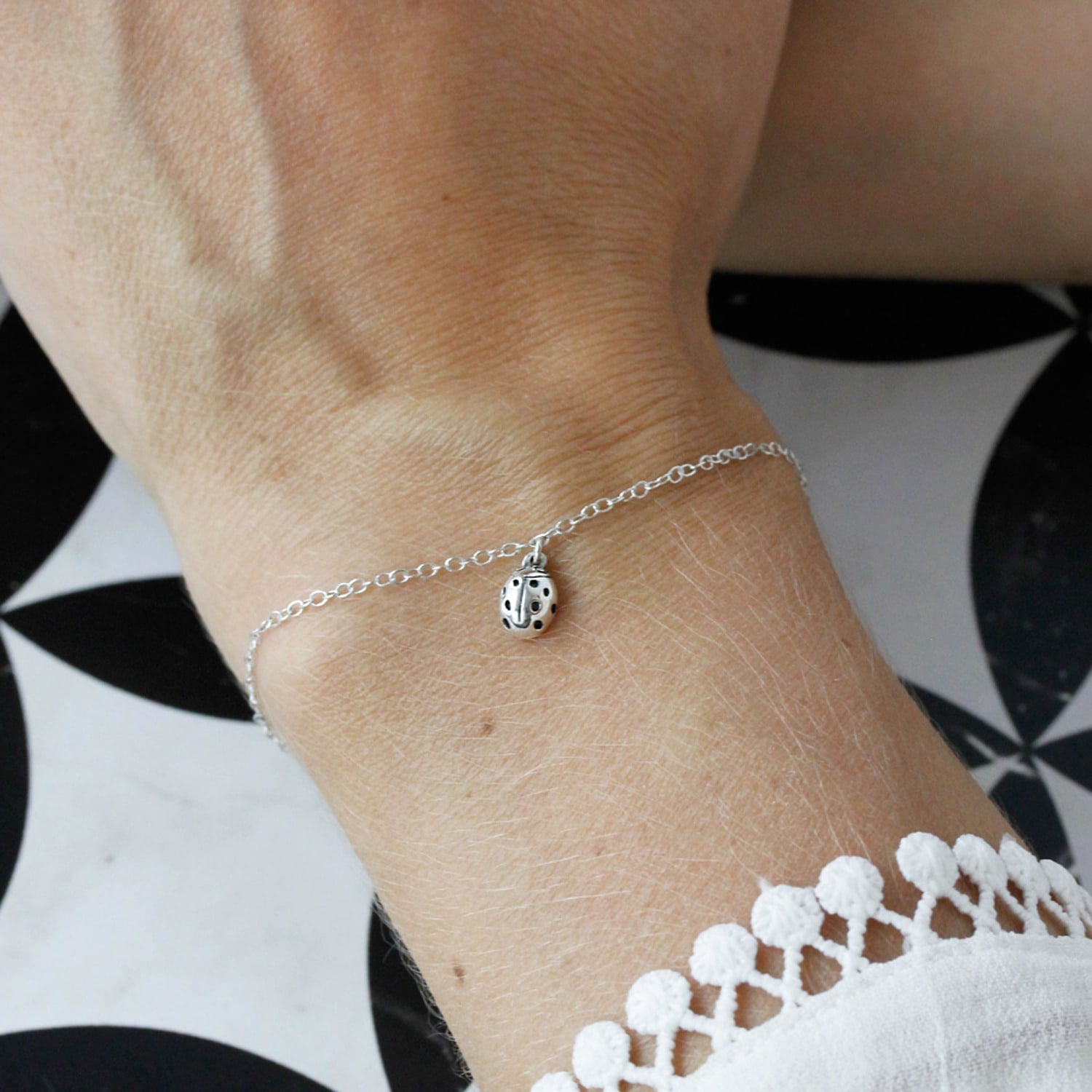 Ladybird Bracelet - Silver - Wings Closed