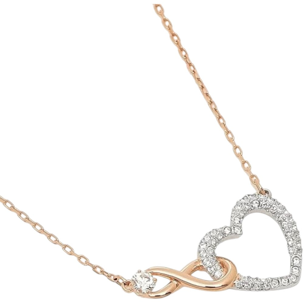 Swarovski Infinity 5518865 White Mixed Metal Heart Pendant Necklace