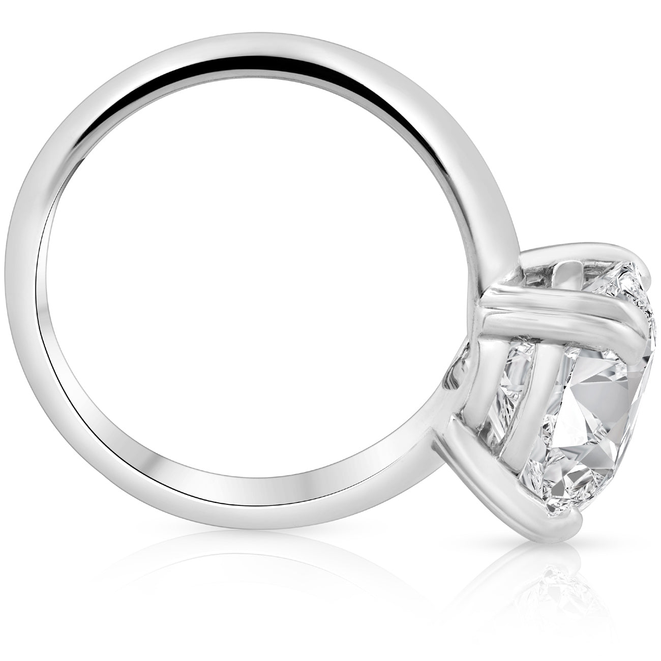 9 1/2 CT Oval Moissanite Solitaire Engagement Ring Heavy White Gold Wide Setting