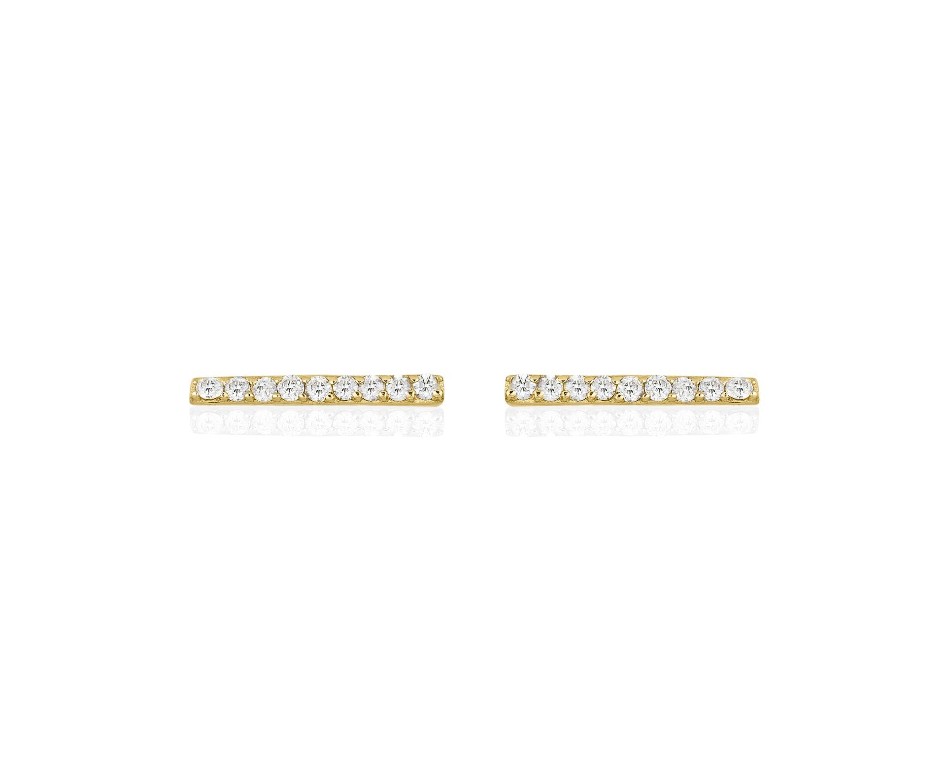 Bar Earrings (Small) White Gold