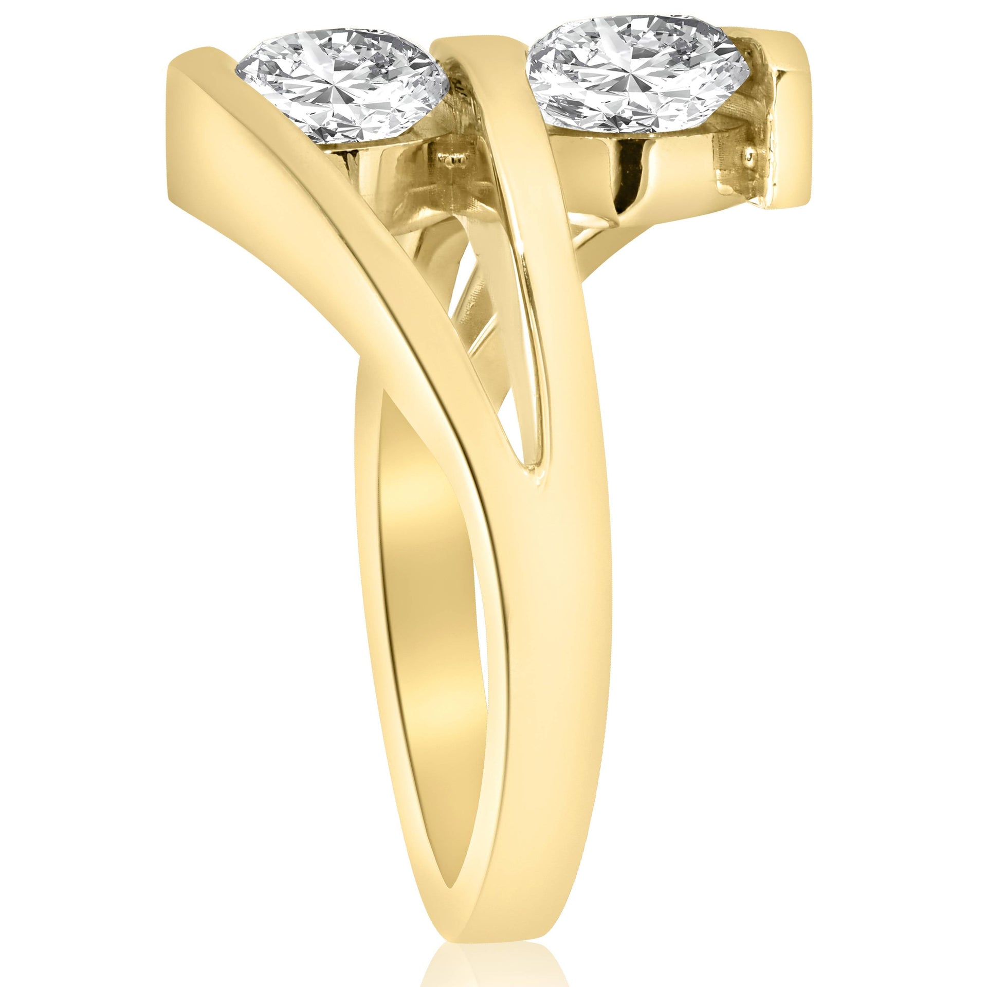 2 ct Diamond Enhanced Two Stone Forever Us Engagement Ring 14k Yellow Gold