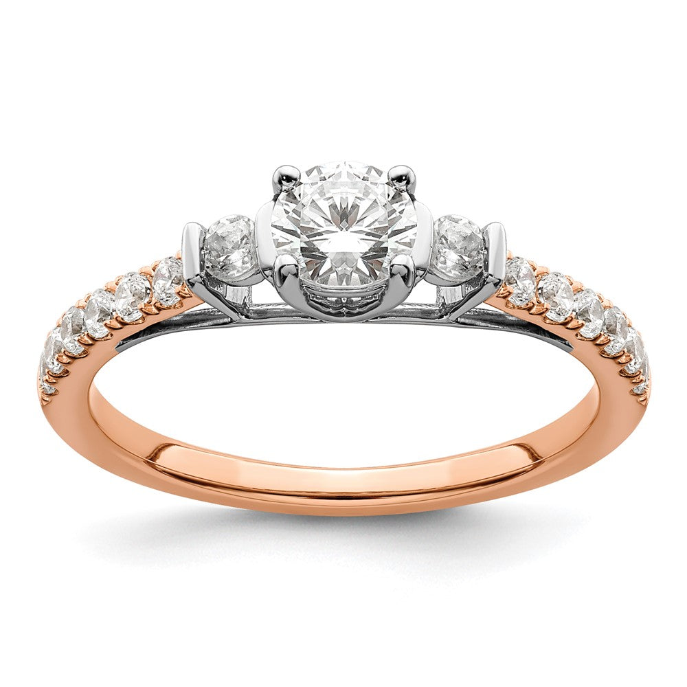 14K White And Rose Gold Lab Grown Diamond Engagement Ring 0.71ct Clarity- VS Color- G-H