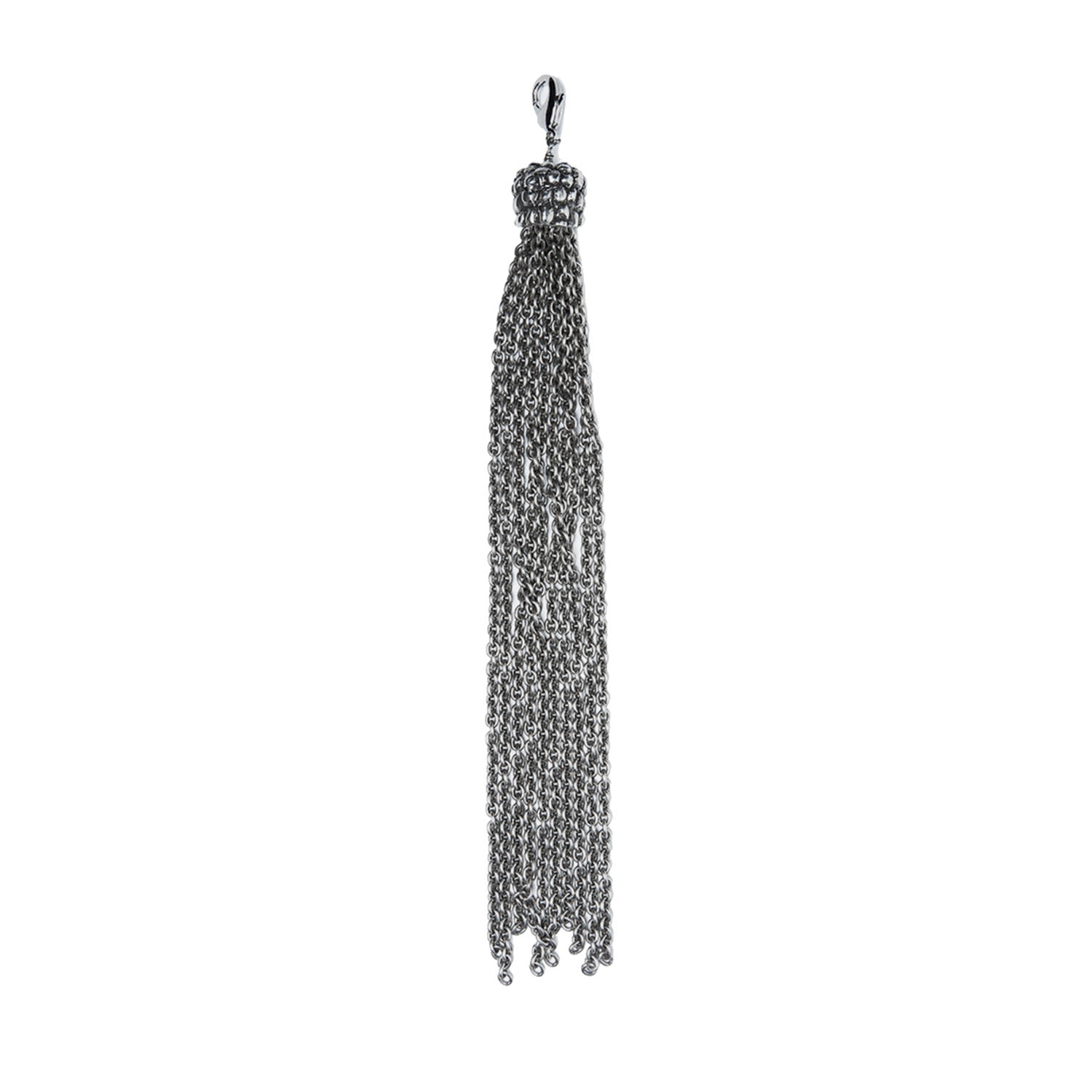 Large Silver Chain Tassel Clip-On Charm