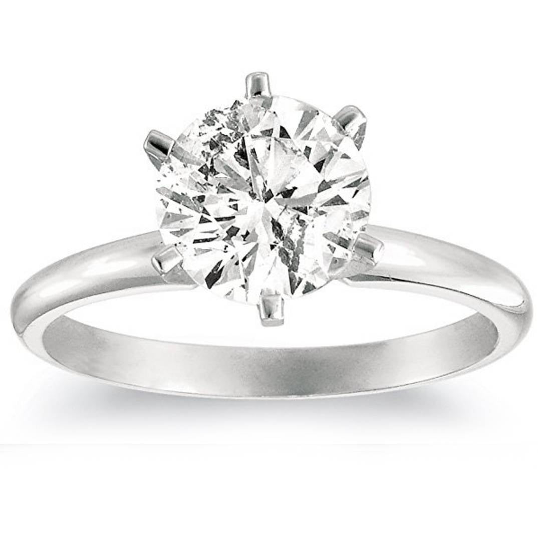 1 1/4ct Solitaire Diamond Engagement Ring 14K White Gold