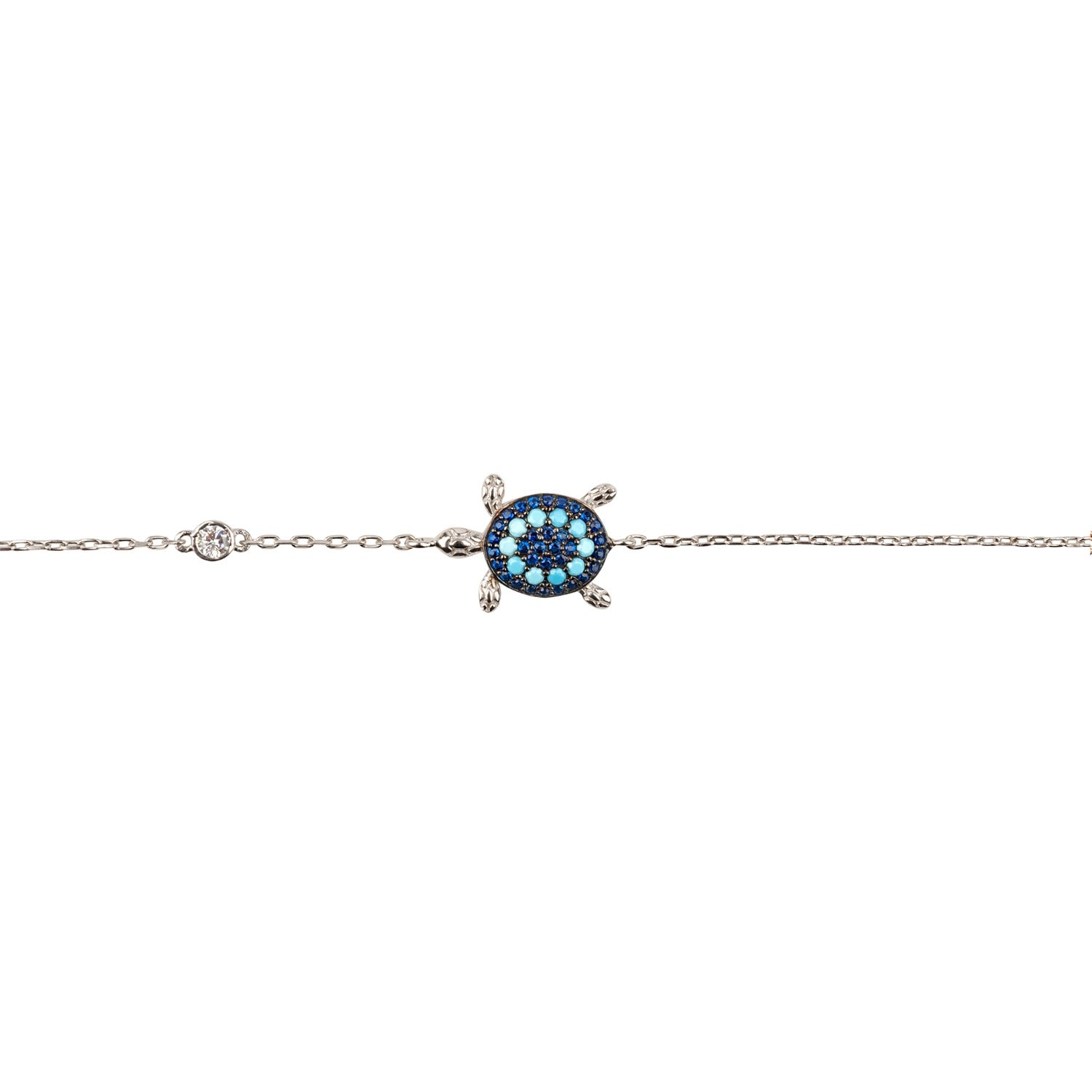 Turtle Turquoise Blue Bracelet Silver