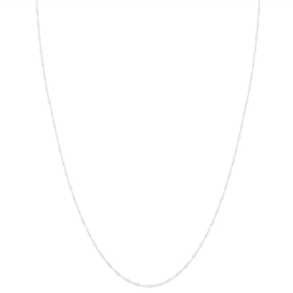 10k White Gold 1-millimeter Singapore Chain (18-inch)