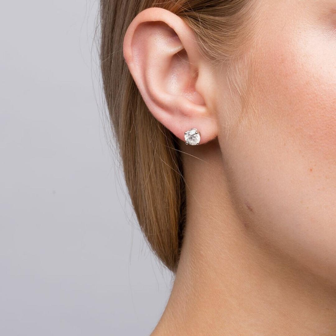 Platinum 2 Ct T.W. Certified Natural Diamond Studs Screw Backs
