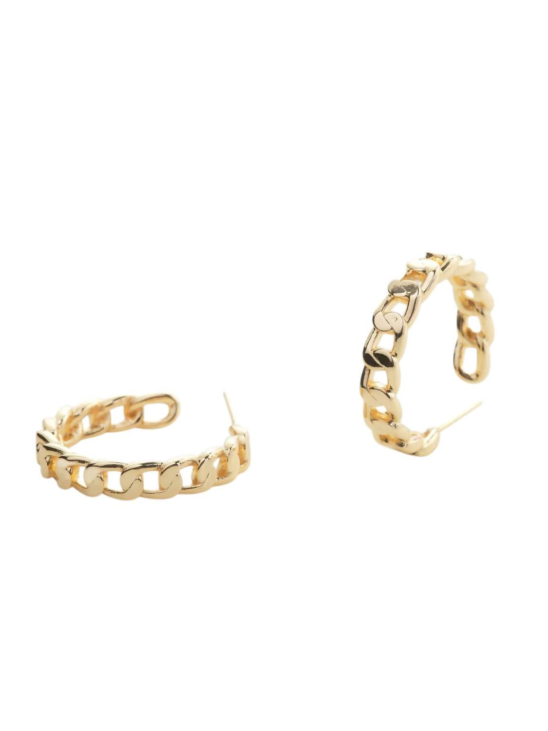 Women's Braided Hoops Earring In Gold
