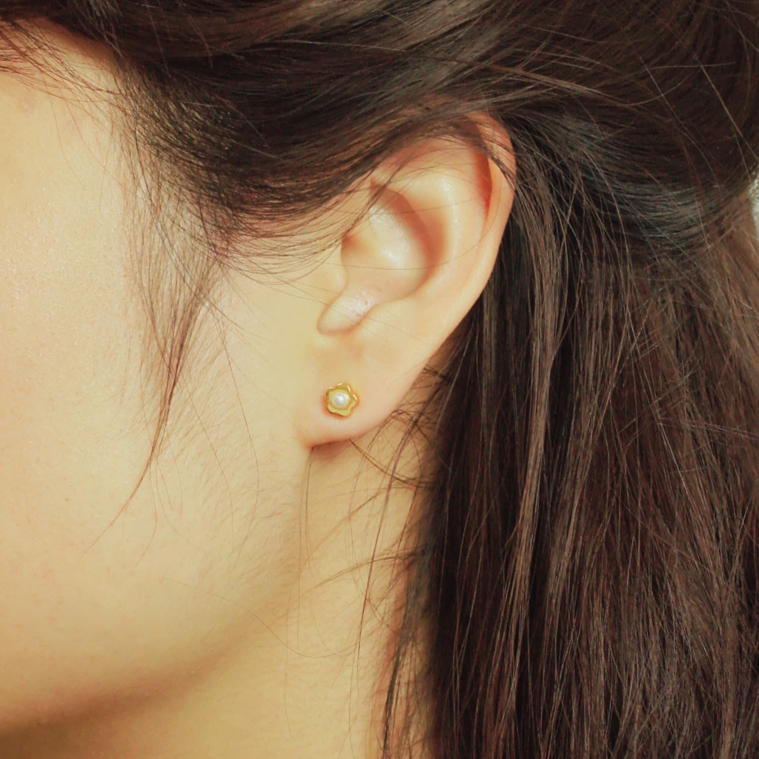 Flower Power Gold Vermeil And Freshwater Pearl Stud Earrings