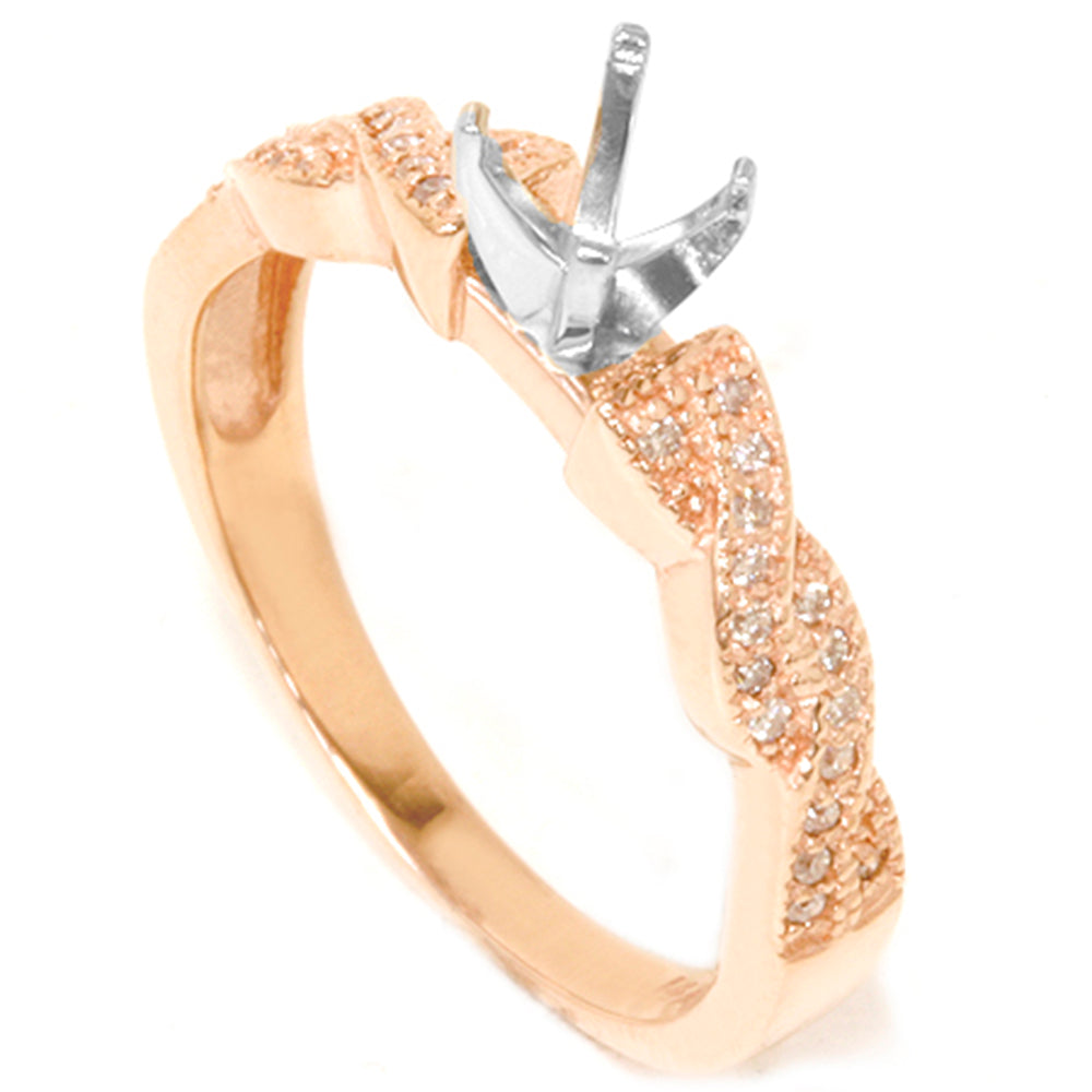 1/5ct Pave Diamond Heirloom Ring 14K Rose Gold