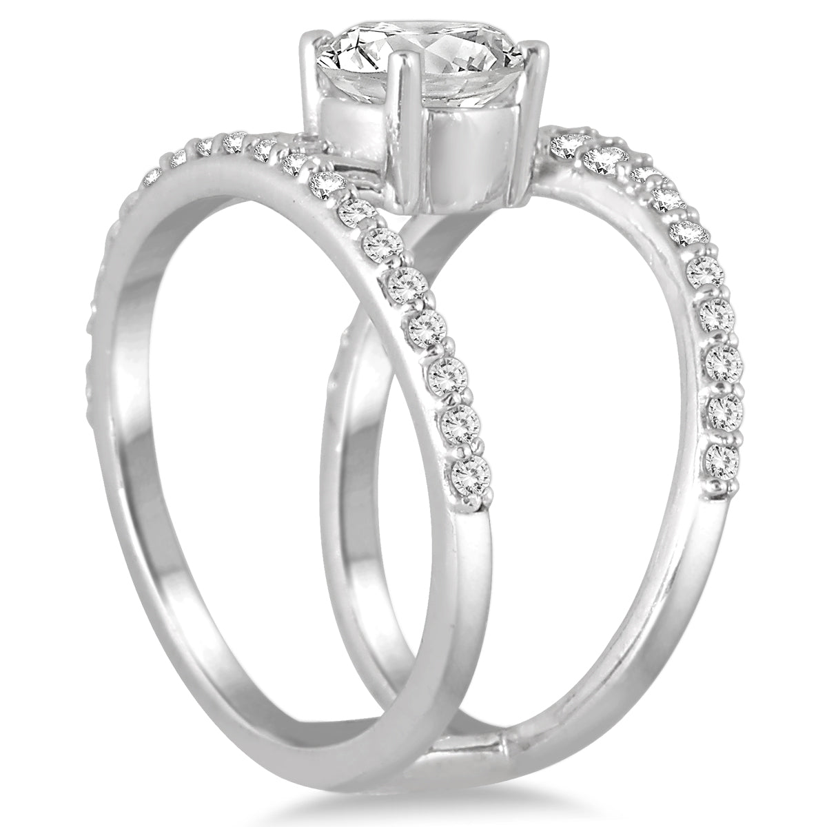 Ags Certified 1 3/8 Carat TW Open Diamond Ring In 14K White Gold