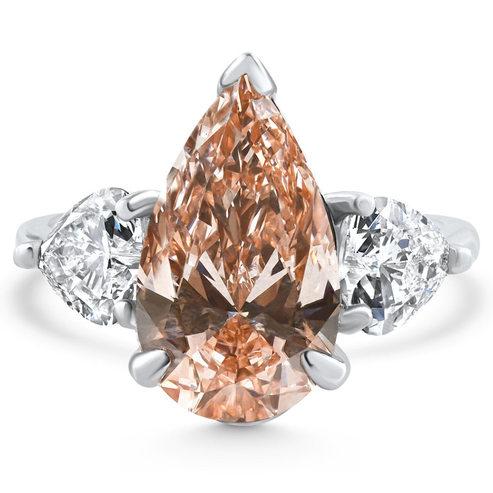 Certified 4.53ct Fancy Vivid Pink Diamond Engagement Ring 14k Gold Lab Grown Size: 7