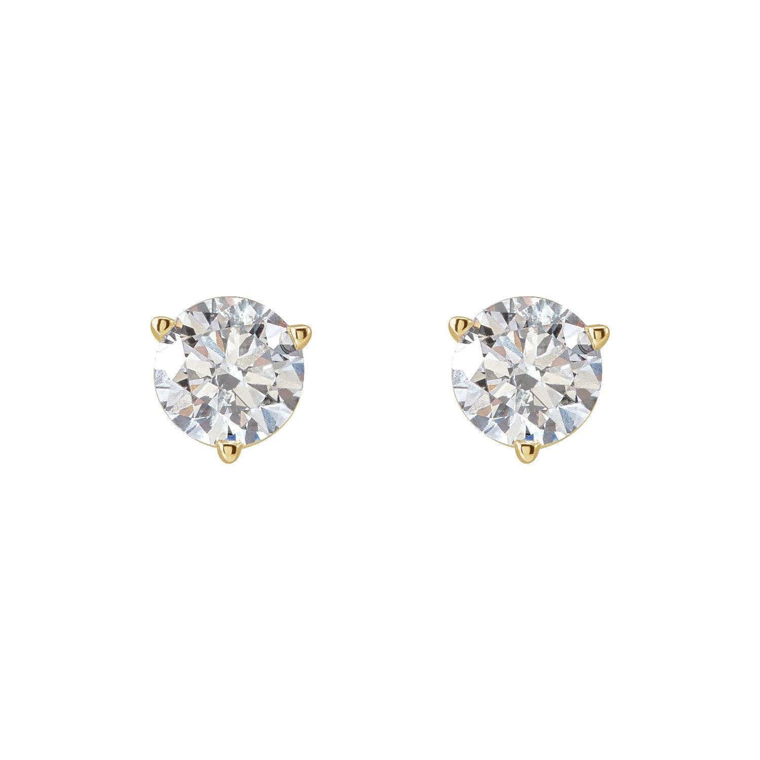 14K Gold 1ct Lab-grown Diamond Earrings Clarity SI Color G-H
