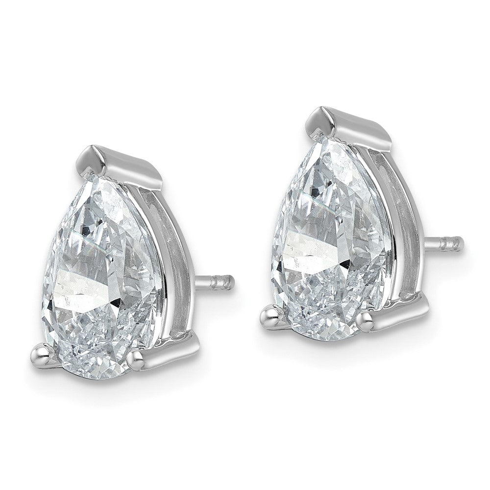 14k White Gold 5 CT Pear Lab Grown Diamond Stud Earrings VS Clarity G-H Color