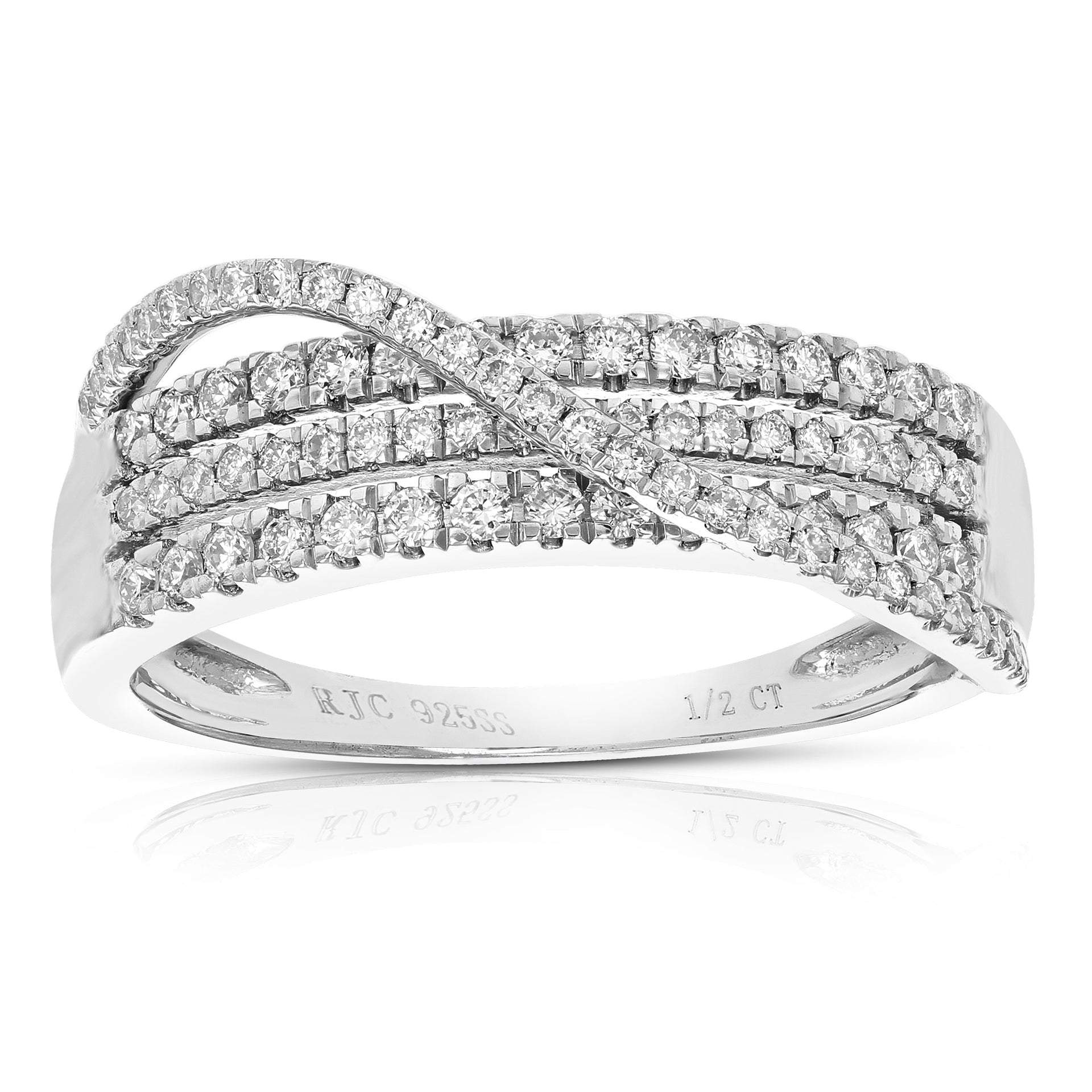 1/2 cttw Round Lab Grown Diamond Wedding Engagement Ring .925 Sterling Silver