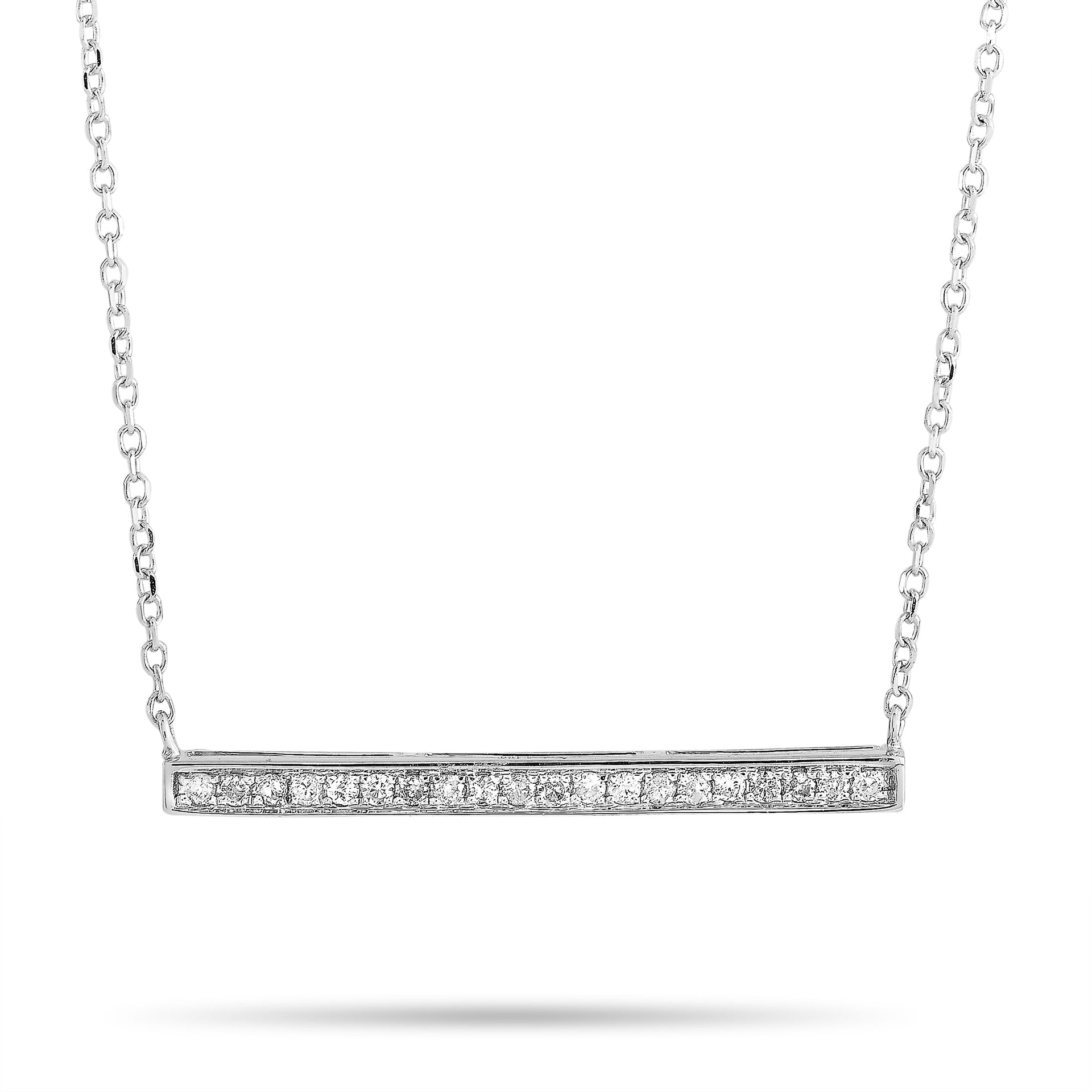 14K White Gold 0.10 ct Diamond Pendant Necklace