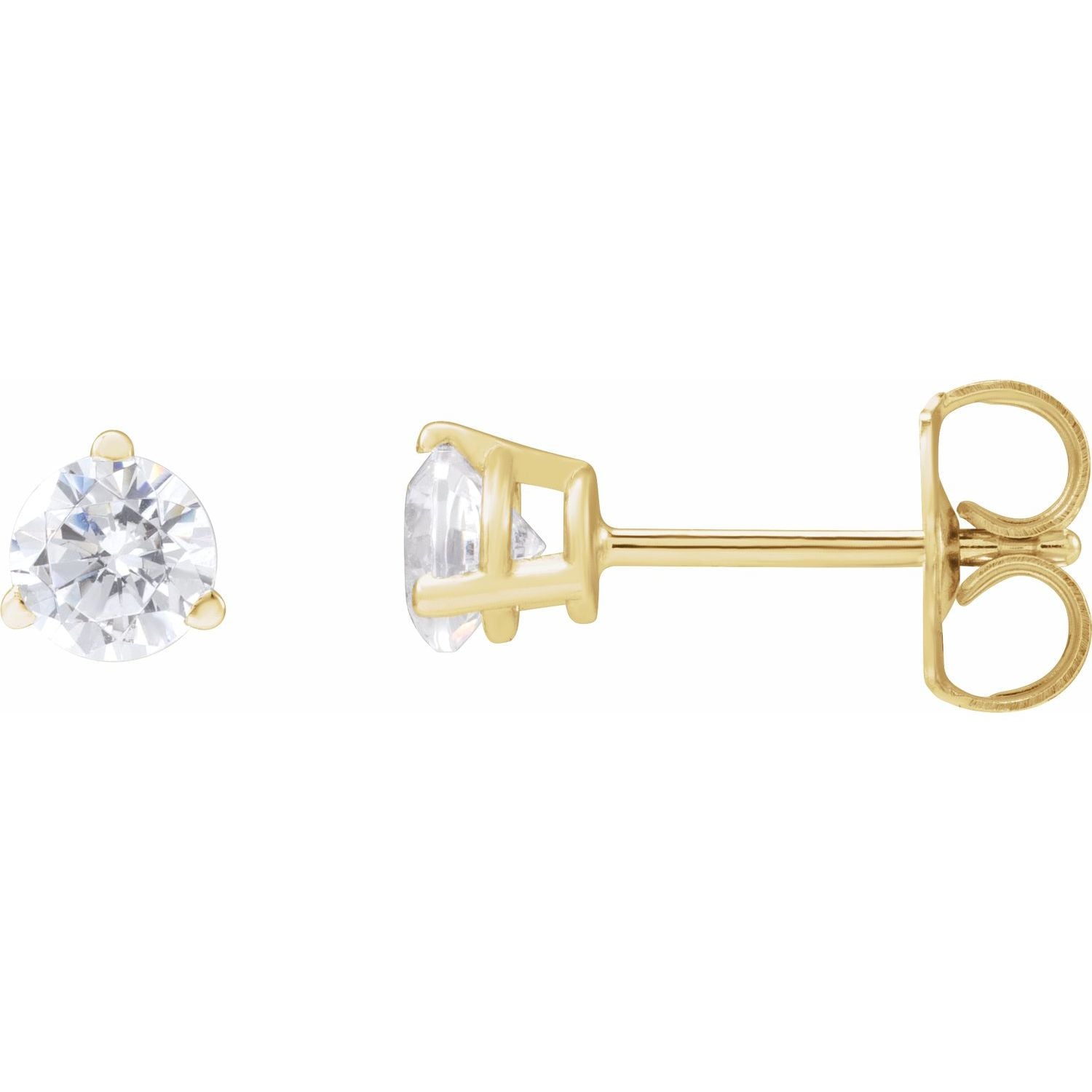14K Gold 1/2ct Lab-grown Diamond Stud Earrings Clarity SI Color G-H