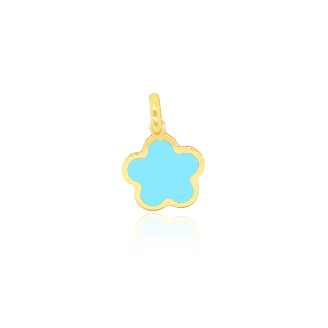 Turquoise Flower Charm 13mm