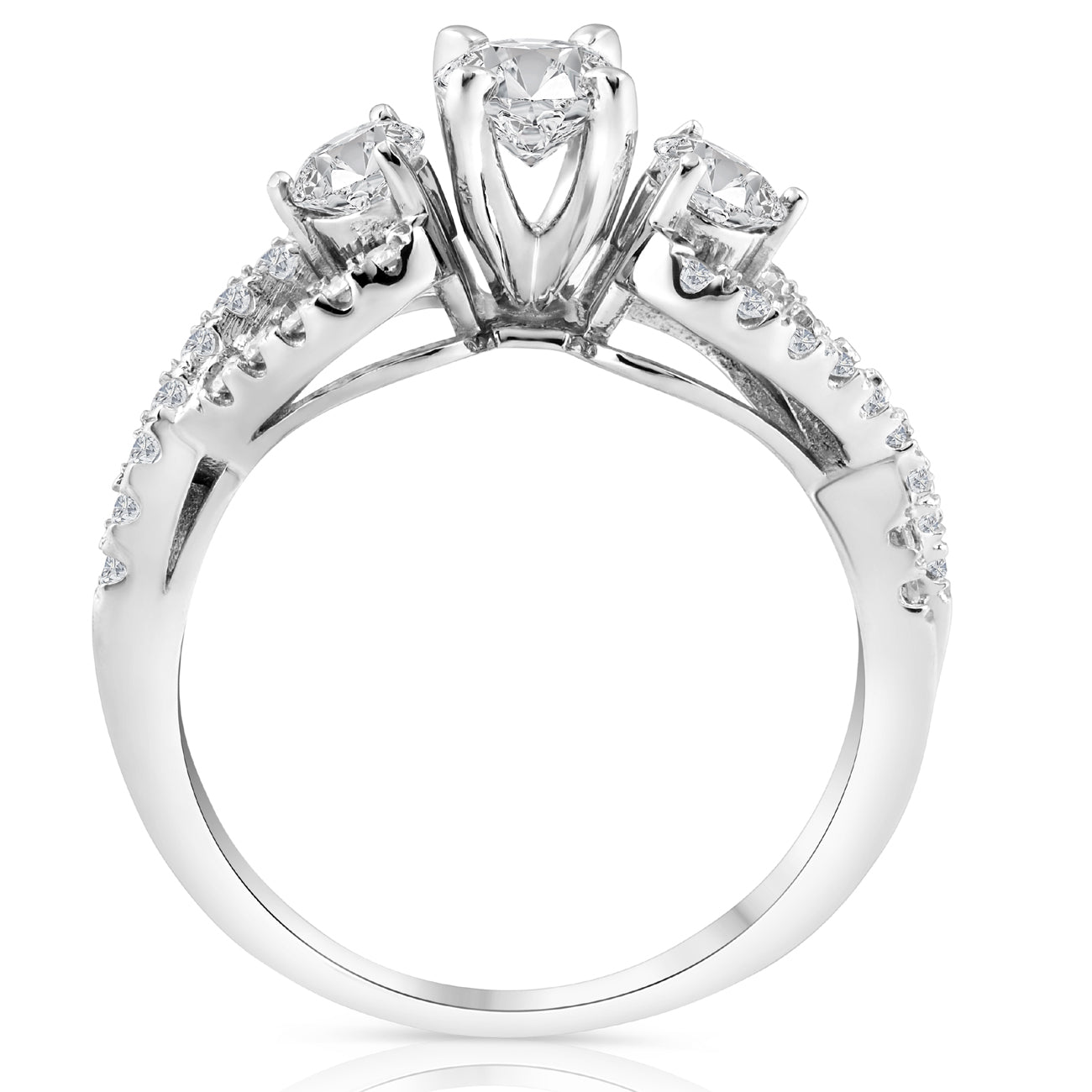 1ct Diamond Infinity Twist Engagement Ring 14K White Gold