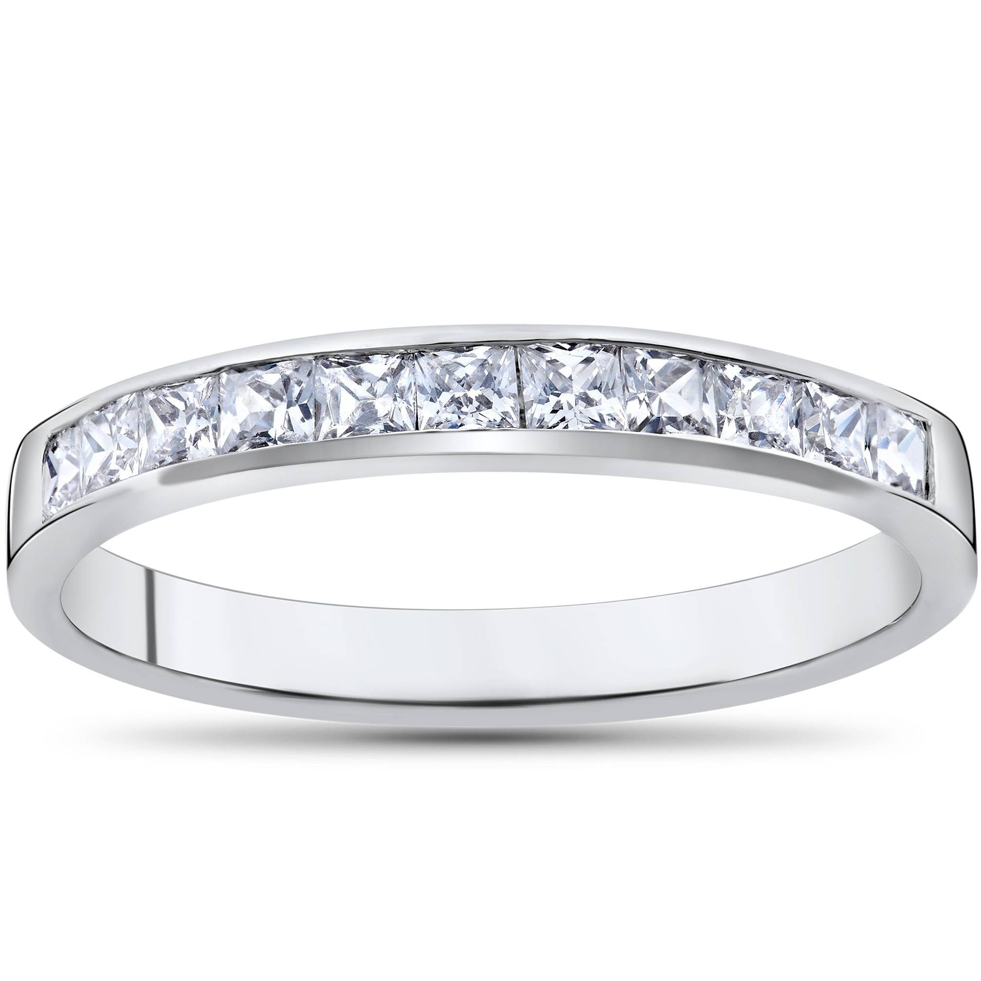 Princess Cut 1/2 ct Diamond Wedding Anniversary 14K Ring White Gold