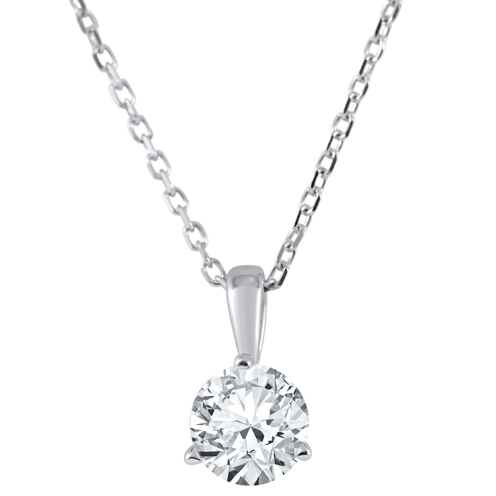 3/8 ct Solitaire Lab Grown Diamond Pendant available in 14K and Platinum