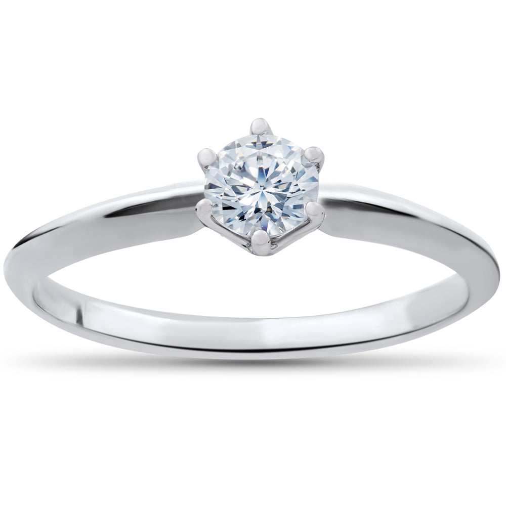 1/4 ct Solitaire Diamond Engagement Ring 14K White Gold